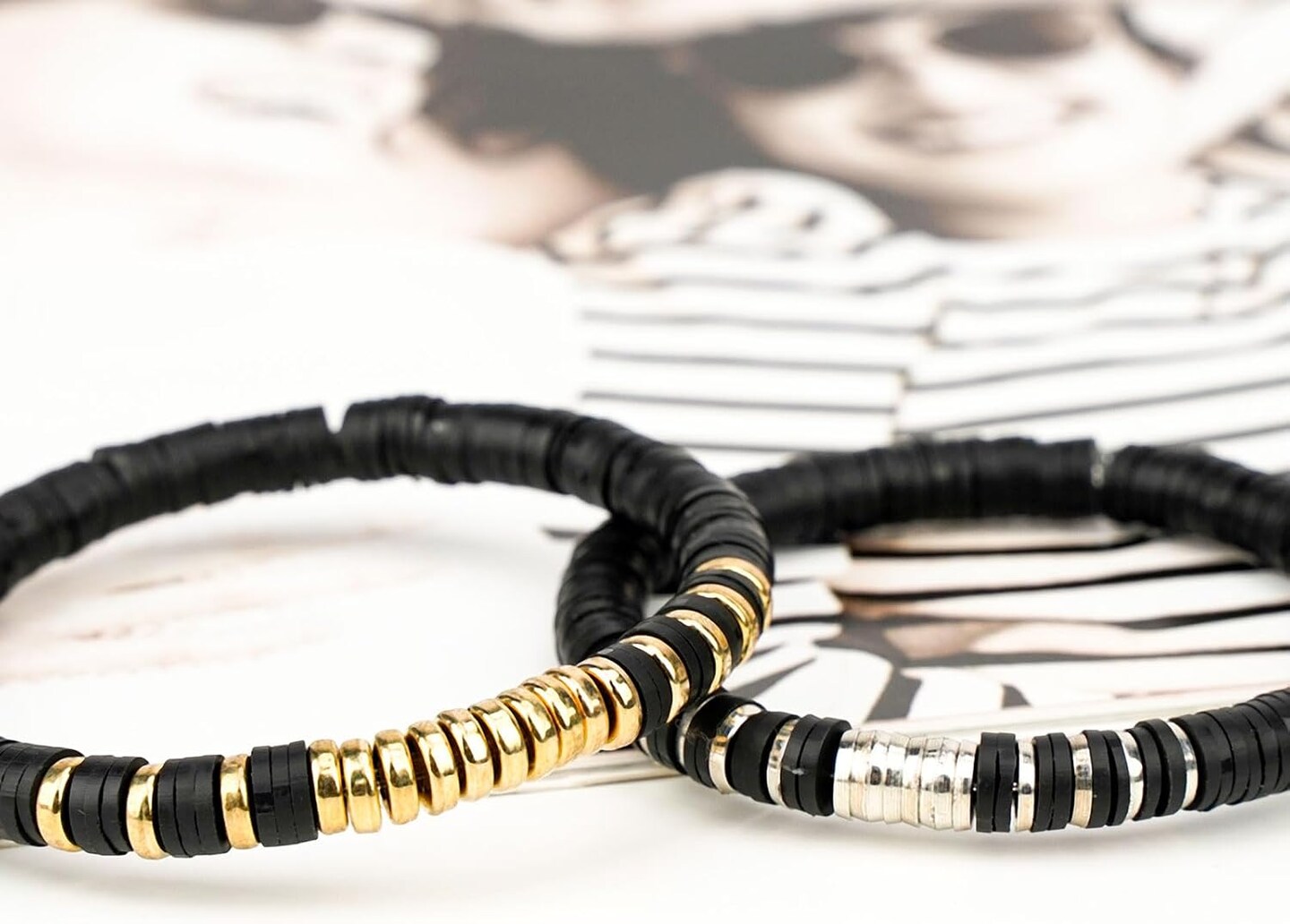 Clay Beads Bracelets for Women, Bracelet Making kit Golden Beads for Jewelry Making