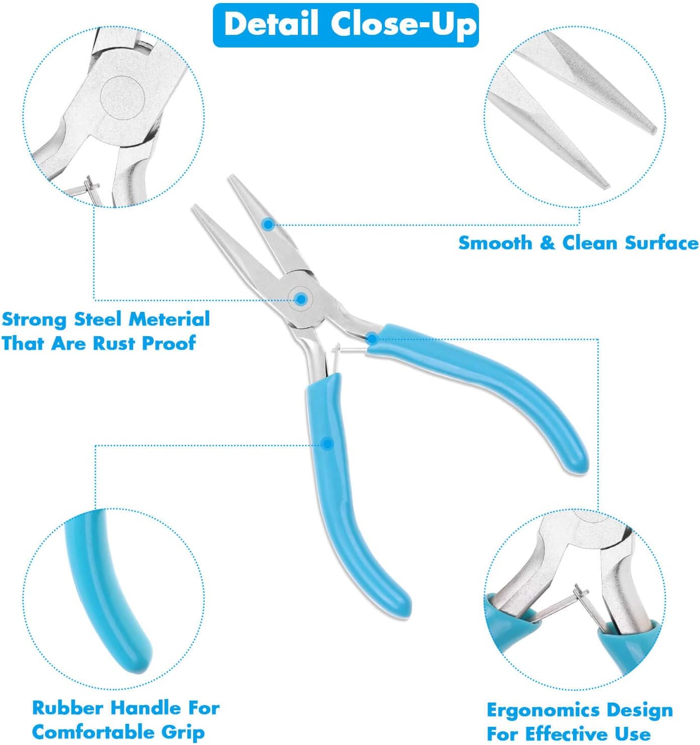 Jewelry Pliers Set - 3pcs Tools With Needle/Chain Nose, Round Nose and Wire Cutter for Jewelry Repair, Wire Wrapping, Crafts