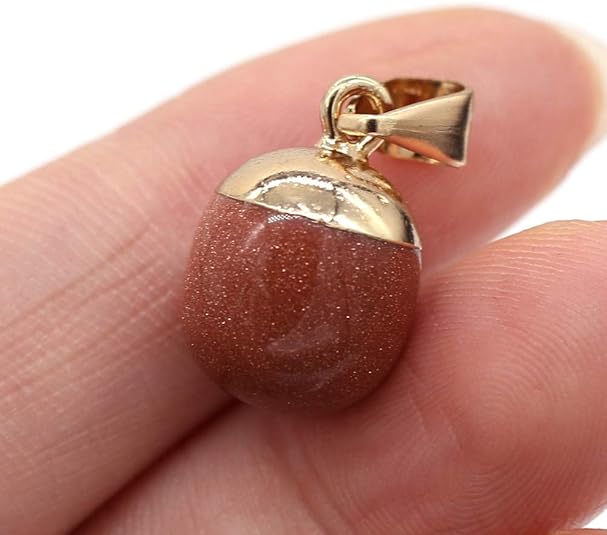 8pcs Natural Stone Pendants,Bean Shape Natural Semi-Precious Stone Pendant Charms&#xFF08;13x18mm&#xFF09; Charms for DIY Jewelry Making Necklace Bracelet