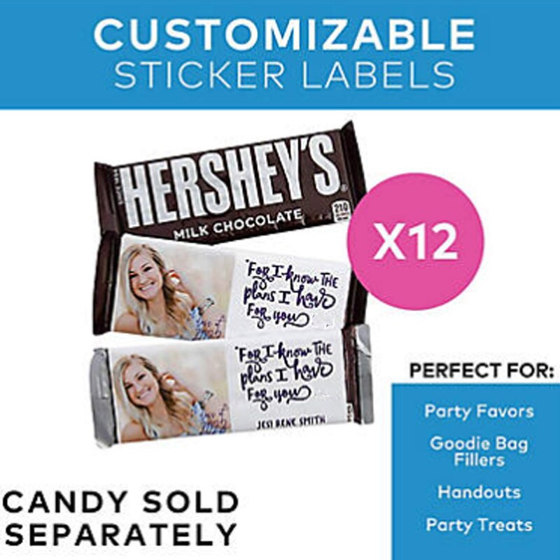 Custom Photo Religious Grad Candy Bar Sticker Labels 12 Pieces
