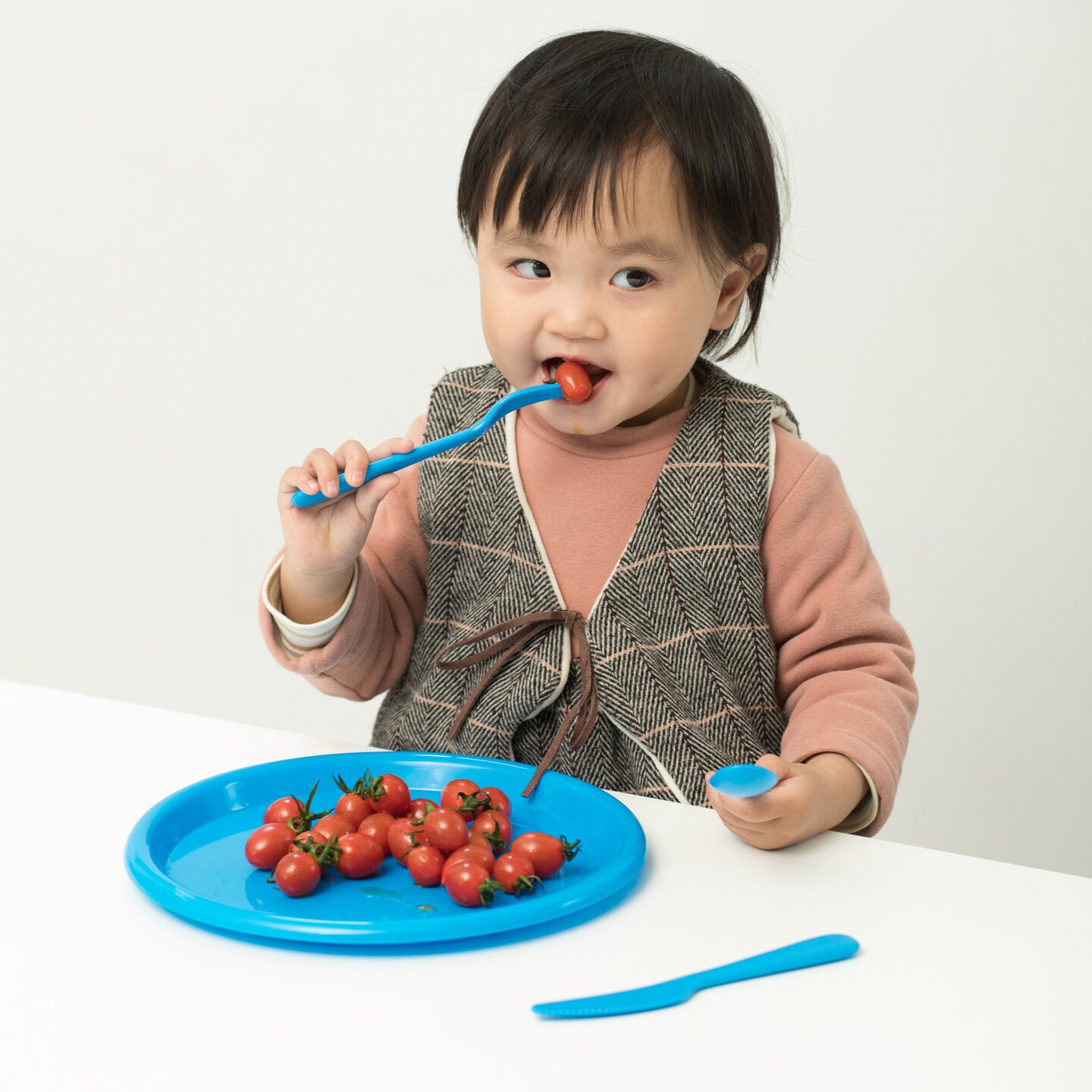 Reusable Cutlery Set of 4 Plastic Plates, Spoons, Forks and Knives for Baby and Toddlers