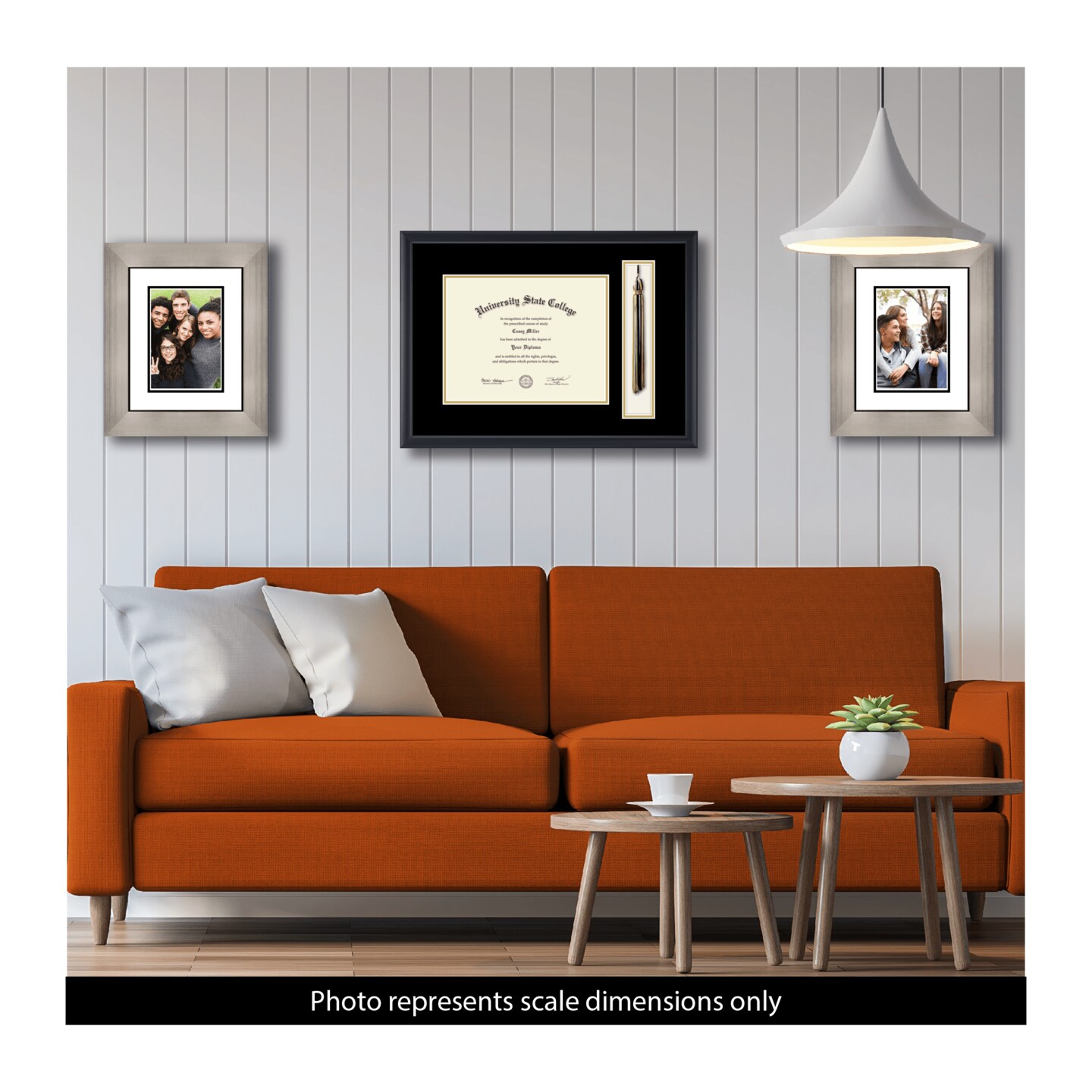 Framerly - 11&#x22;w x 8.5&#x22;h Tassel Diploma Frame - Eco-Friendly Black Moulding with Black and Gold Matting