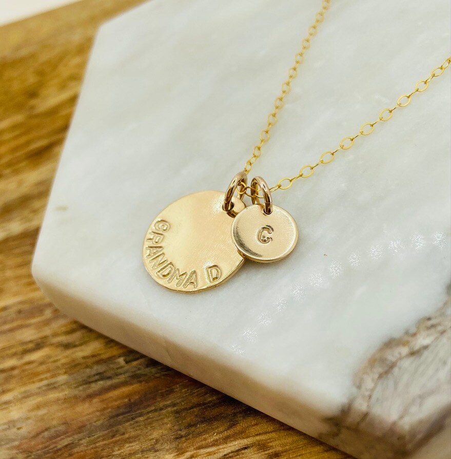 Gold Grandma Necklace, Grandkids Initials, 14k Gold Filled, Nana Necklace,  Mimi Necklace MakerPlace by Michaels