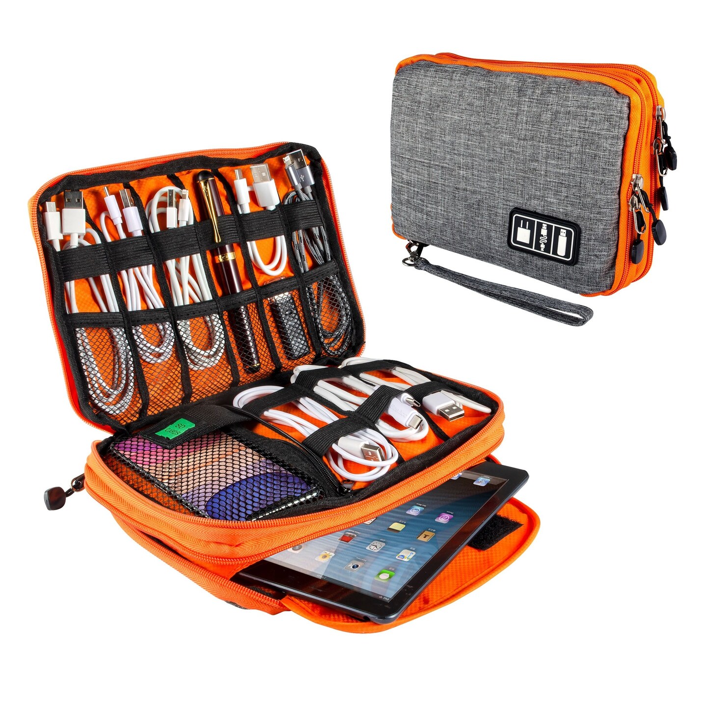 Electronics Travel Organizer, Electronic Accessories Cases for Charging Cord and Cable Storage, 9.8 x 7.1 x 2 in