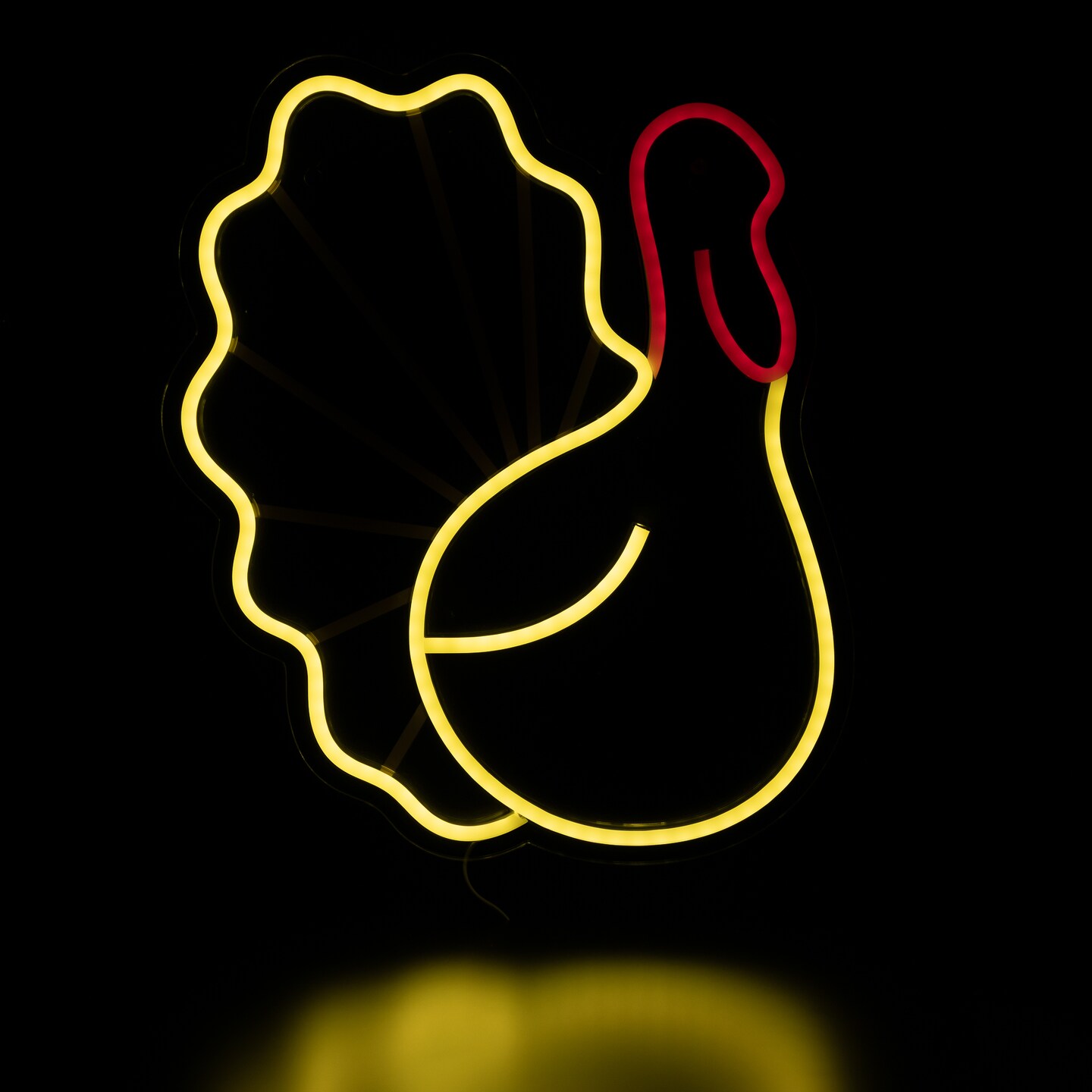 Northlight LED Lighted Neon Style Fall Harvest Turkey Wall Sign - 15&#x22;