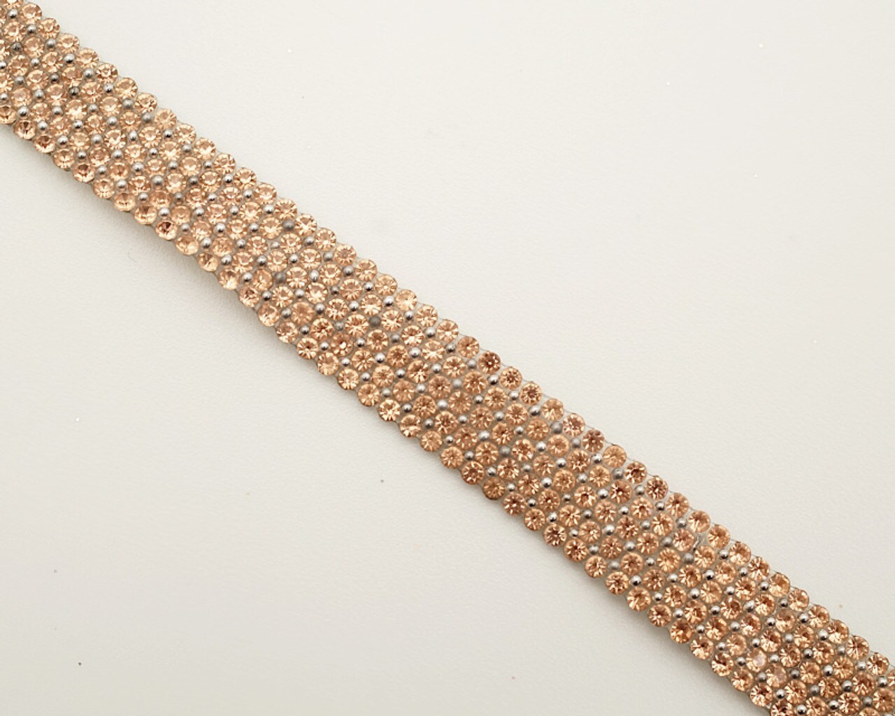 2/5&#x22; x 5 Yard Rose Gold Iron-On Crystal Rhinestone Seam Trim