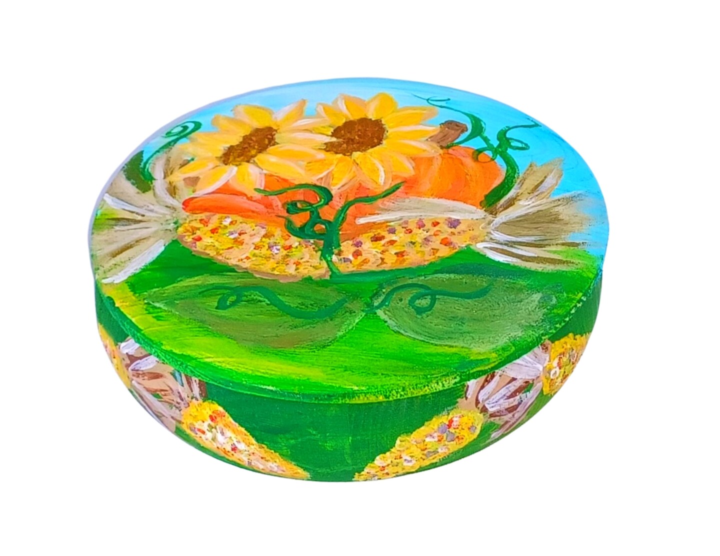 Fall Paint Kit - Harvest Bounty Tabletop Trinket Box Painting Kit &#x26; Video Lesson, DIY Craft, Beginner Painting, Paint At Home