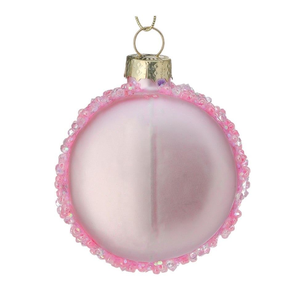 2.3-Inch Glass Macaroon Ornament – Stylish Christmas Decoration