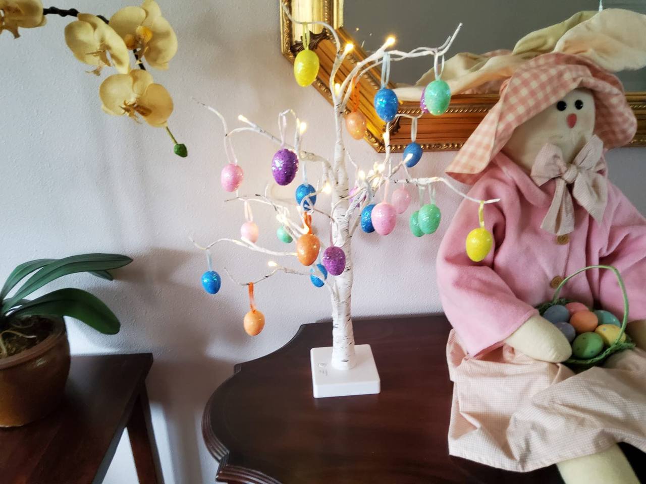 Birch Tree with 24 LED Lights Mini Christmas Tree Wedding Centerpiece Table Decorations Indoor Home Fireplace Decor