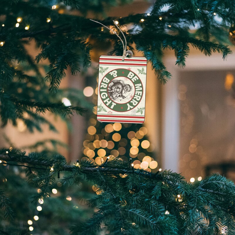 Merry &#x26; Bright Christmas Wood Gift Tag Set