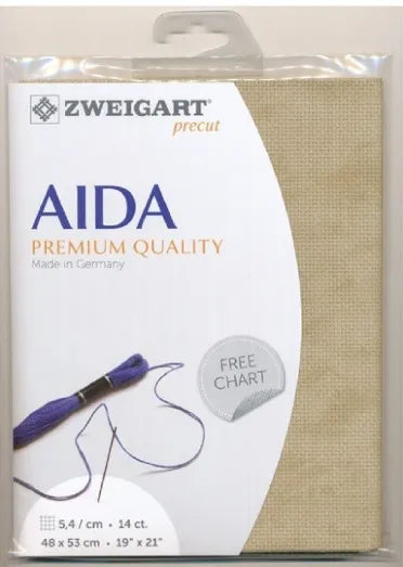 Precut  Zweigart Stern-Aida Vintage 14 count Country Mocha