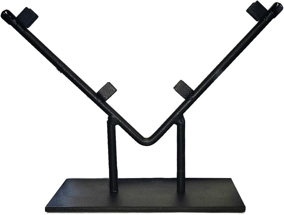 10 Inch V Black Wrought Iron Metal Art Craft Display Stand, Fused Glass Art Base, Plate Stand/Plate Holder, Square Art Panel Stand