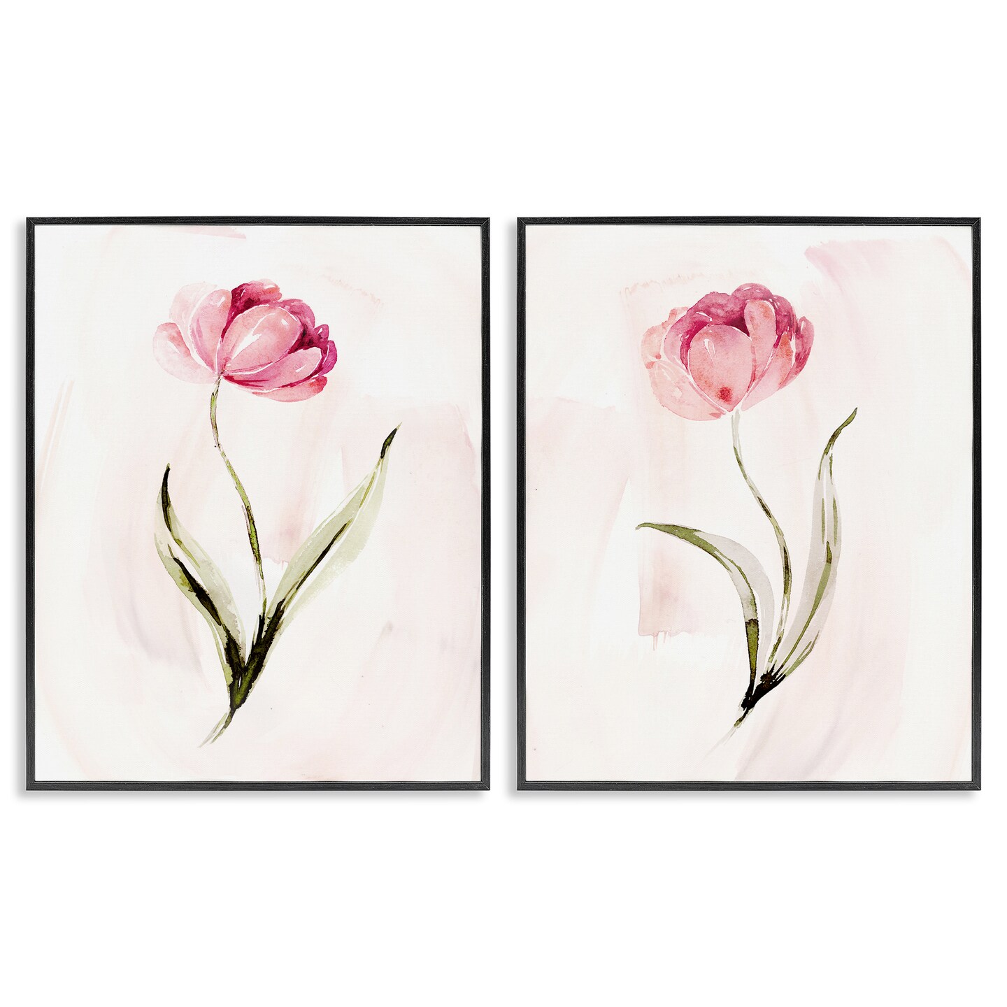 Stupell Industries Vivid Pink Budding Bloom 2pc Framed Giclee Set By Kristen Brockmon