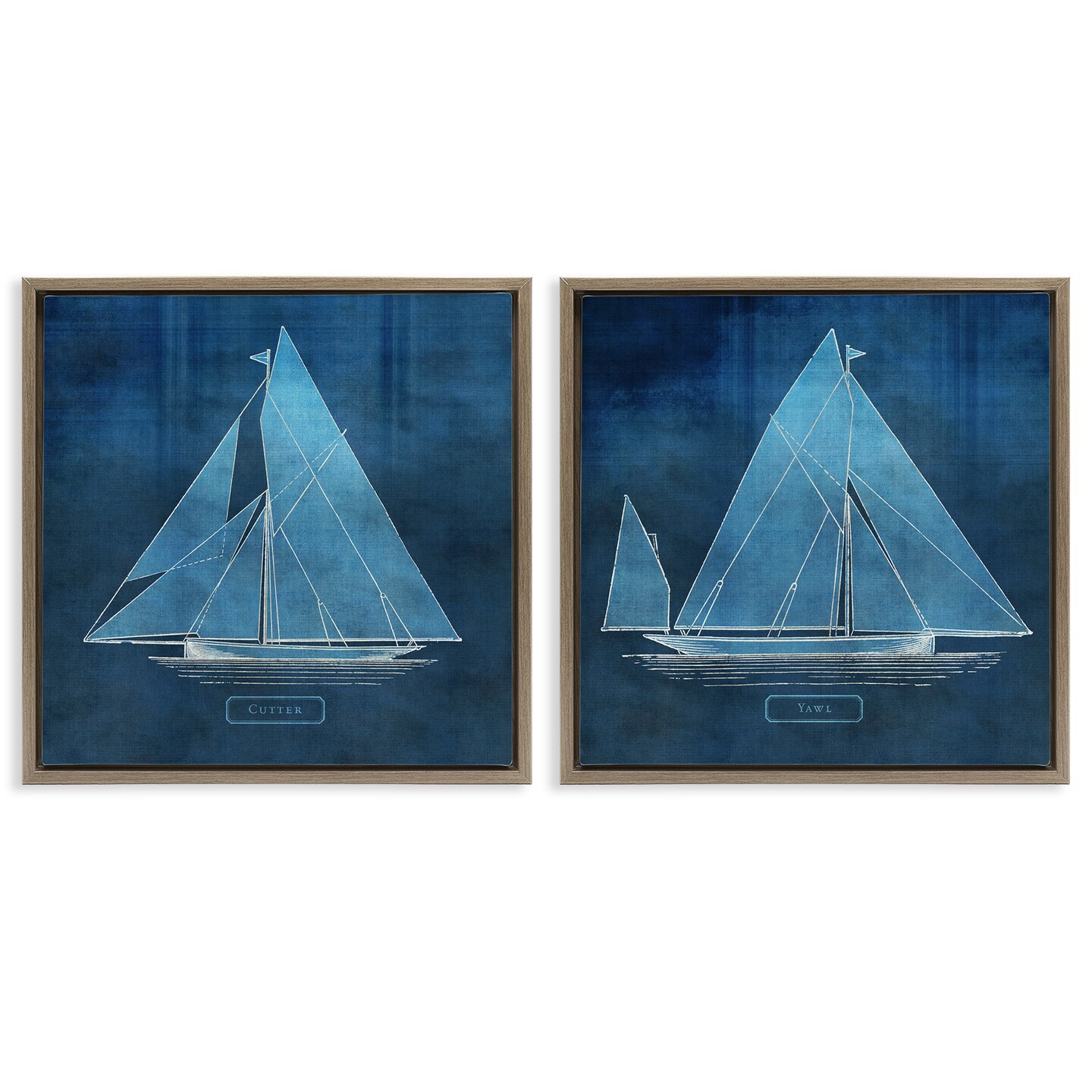 Stupell Industries Nautical Sailboat Vessels Duo 2pc Floating Frame Set ...