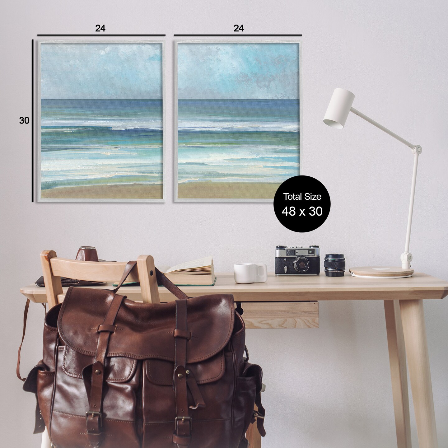 Stupell Industries Summer Shore Coastline 2pc Framed Giclee Set By Sally Swatland