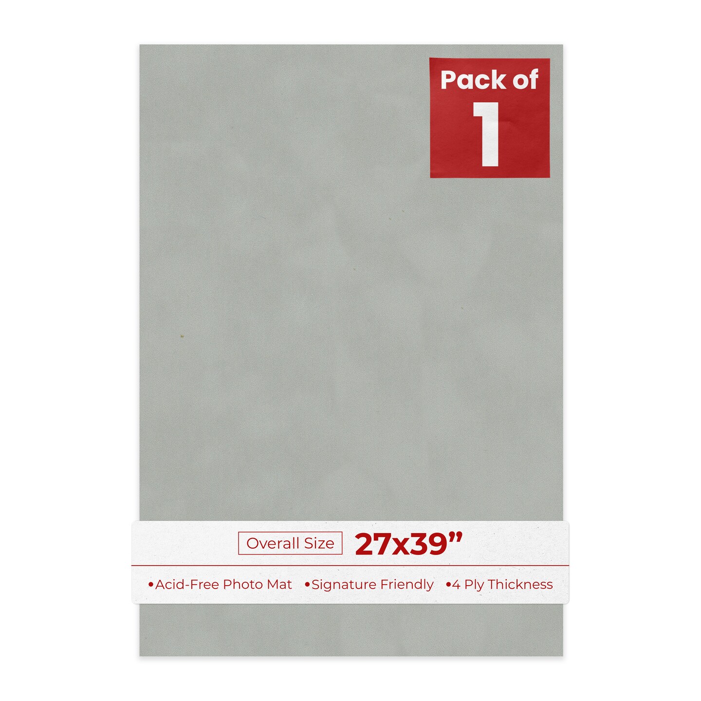 Light Grey Suede 27x39 Uncut Mat Board - Blank Sheets, No Opening