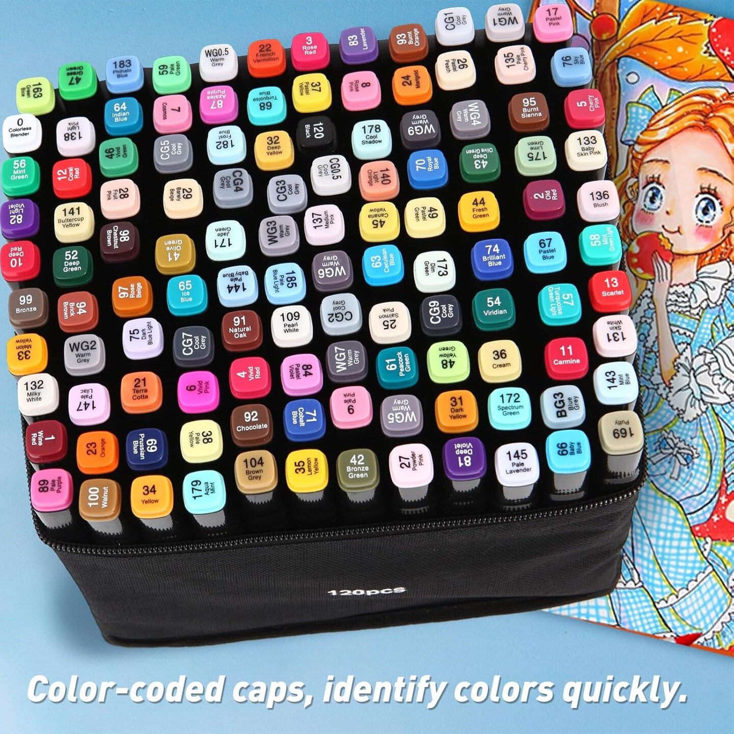 120 Colors Dual Tips Art Markers Set