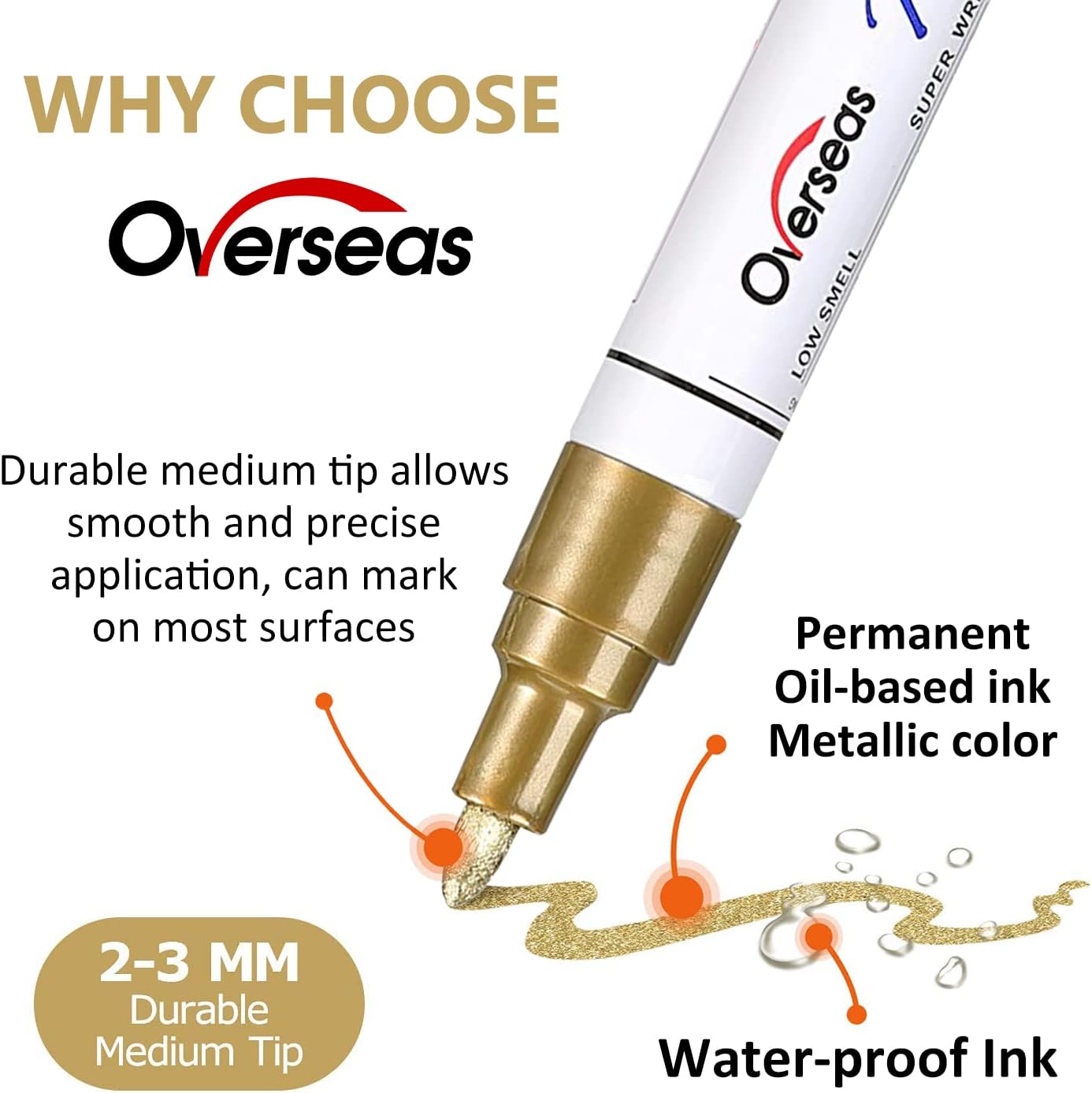 24 Color Permanent Oil Based Markers
