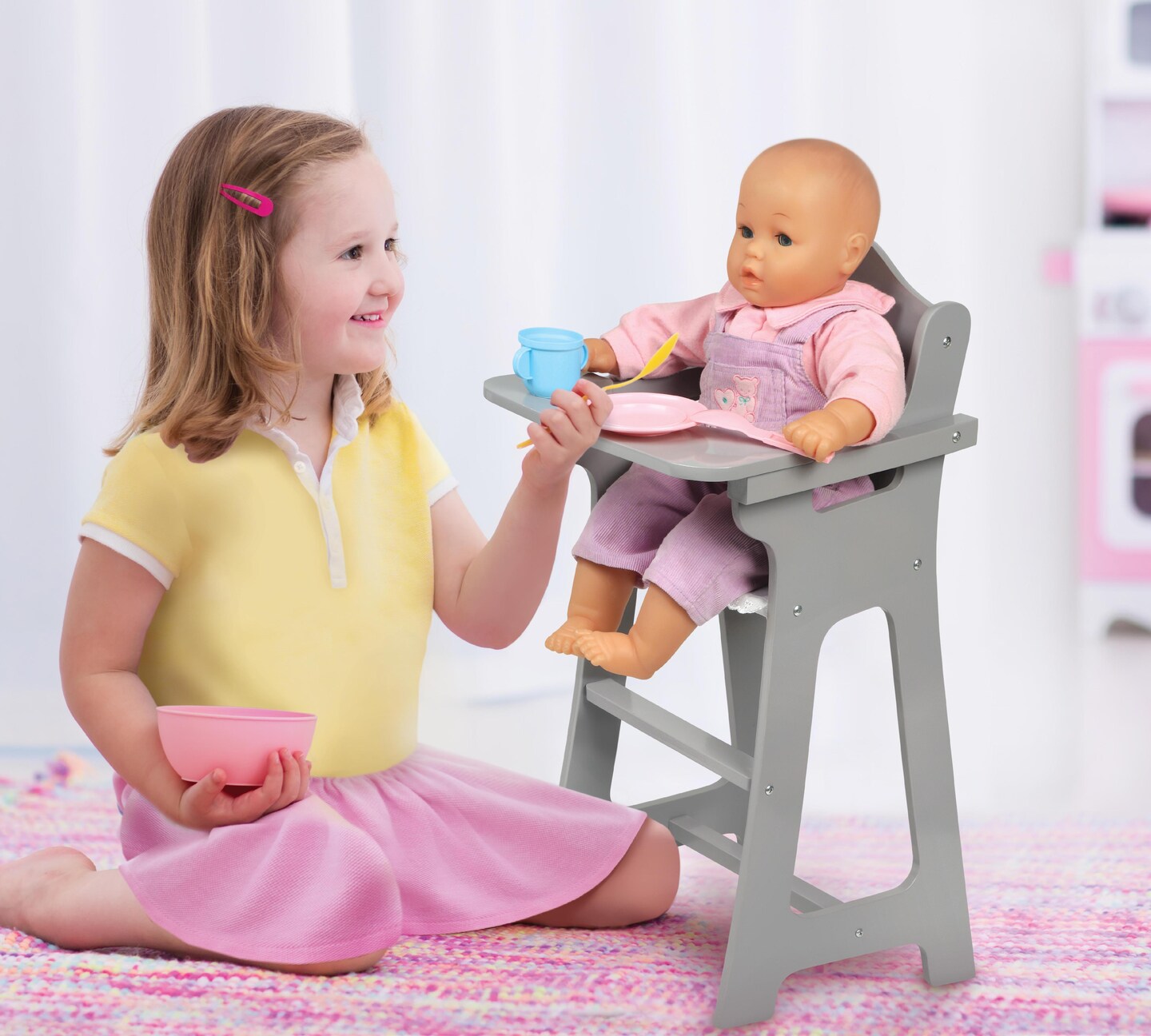 Badger Basket Doll High Chair - Executive Gray