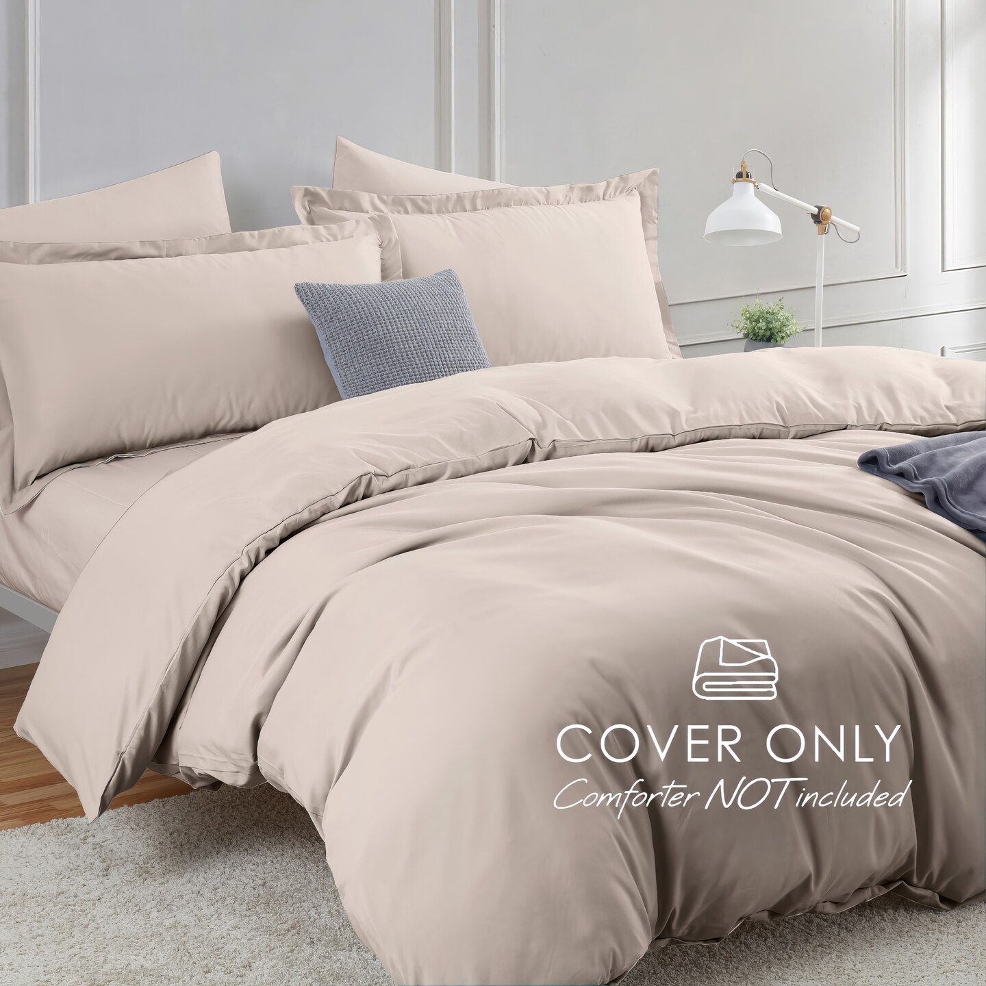 Hearth &#x26; Harbor Duvet Cover With Fitted Sheet Soft Double Brushed Bedding Set