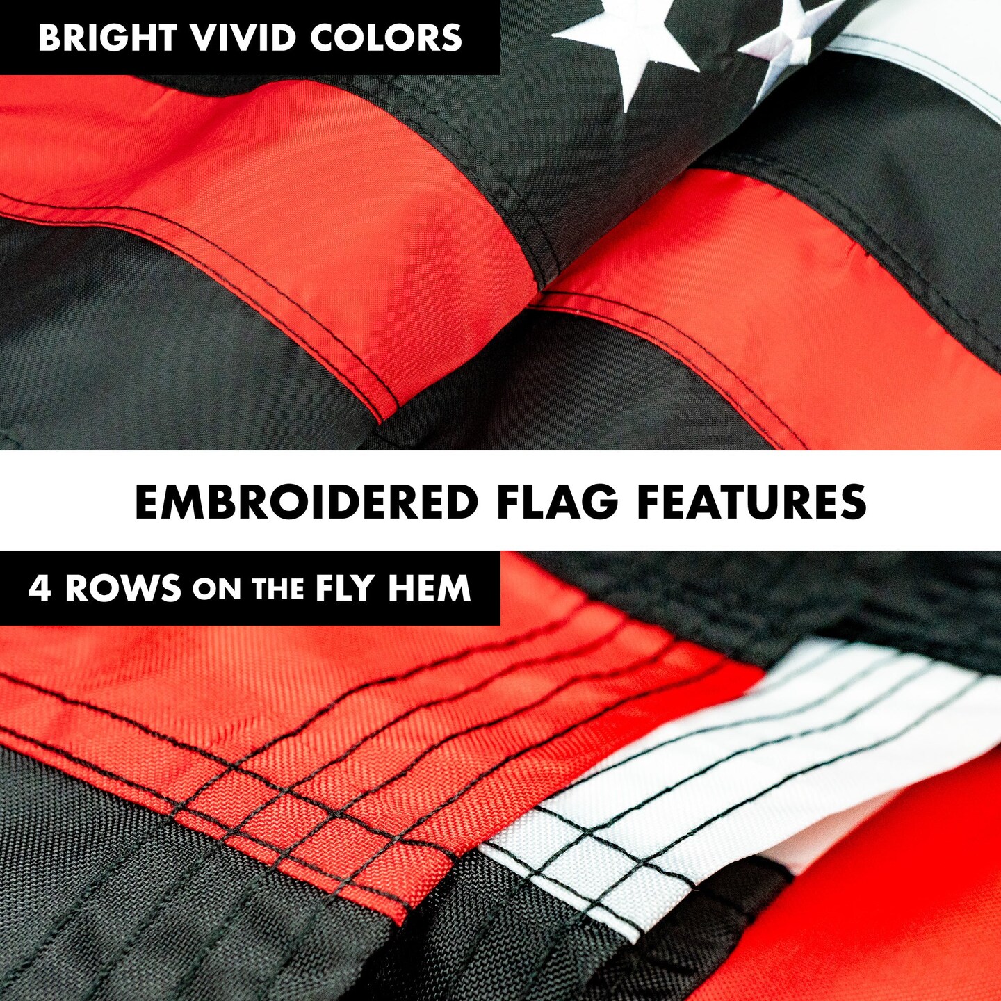 G128 - 6 Feet Tangle Free Spinning Flagpole (Black) Thin Red Flag Brass Grommets Embroidered 3x5 ft (Flag Included) Aluminum Flag Pole