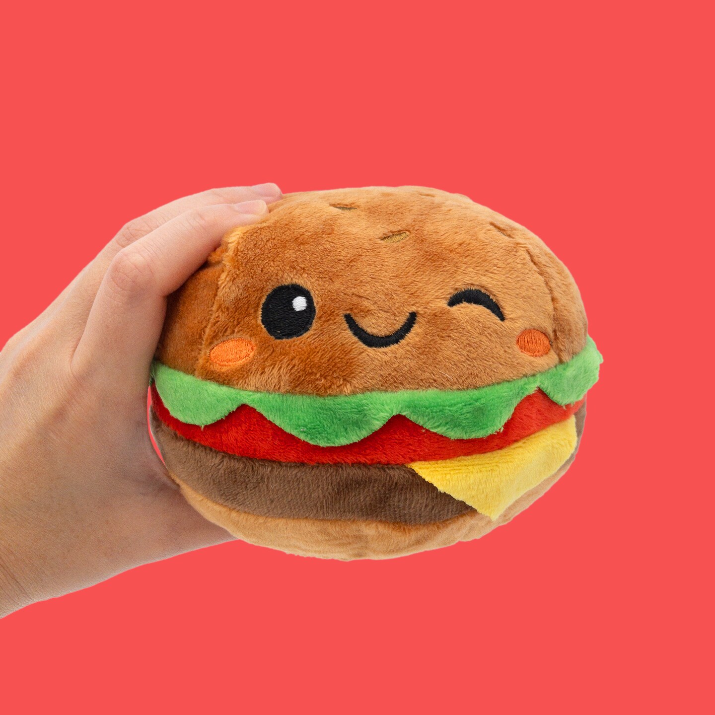 Burger Plushie - 5" Large Soft Plush Toy - Food Plush - Stuffed Animal - Cute Food - Foodies Gifts - Kawaii Gifts - Birthday - Fast Food product 4