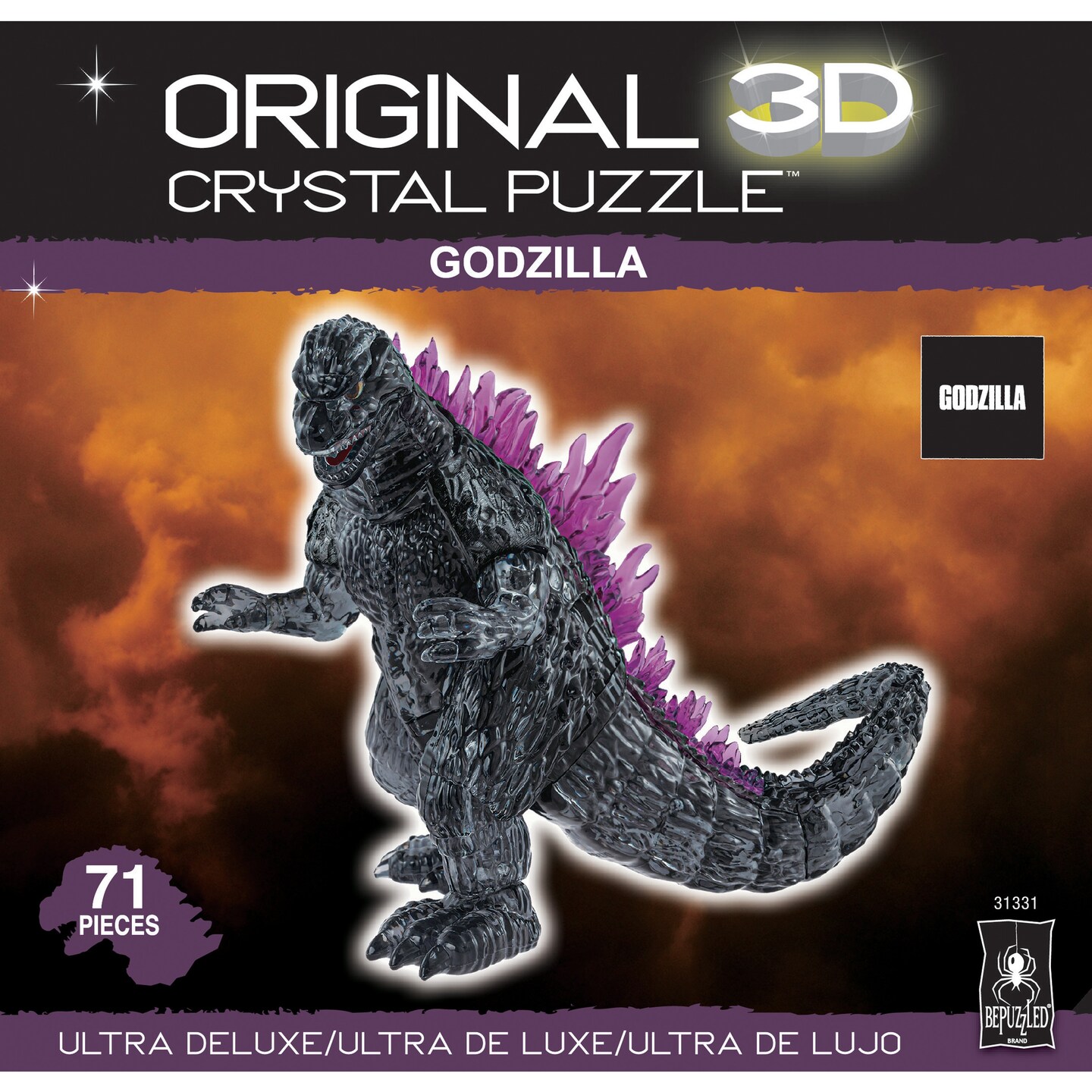 BePuzzled 3D Ultra-Deluxe Licensed Crystal Puzzle-Godzilla