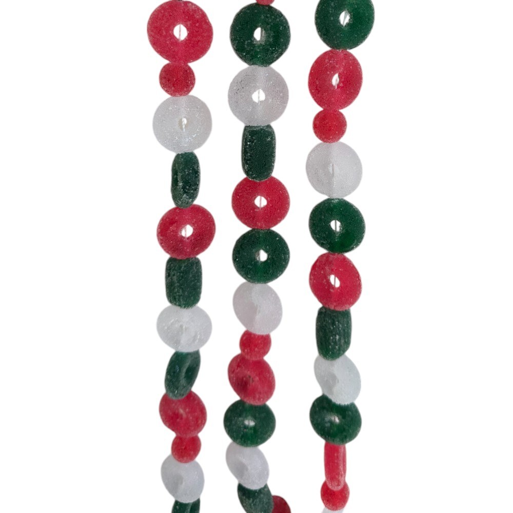 72&#x22; Frosted Candy Christmas Garland - Red, Green, and White