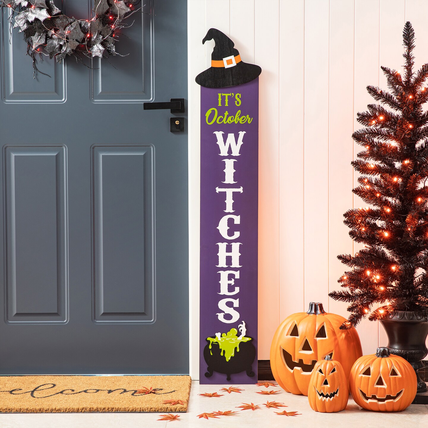48"H Halloween Wood Witch Hat Porch Decor | Michaels