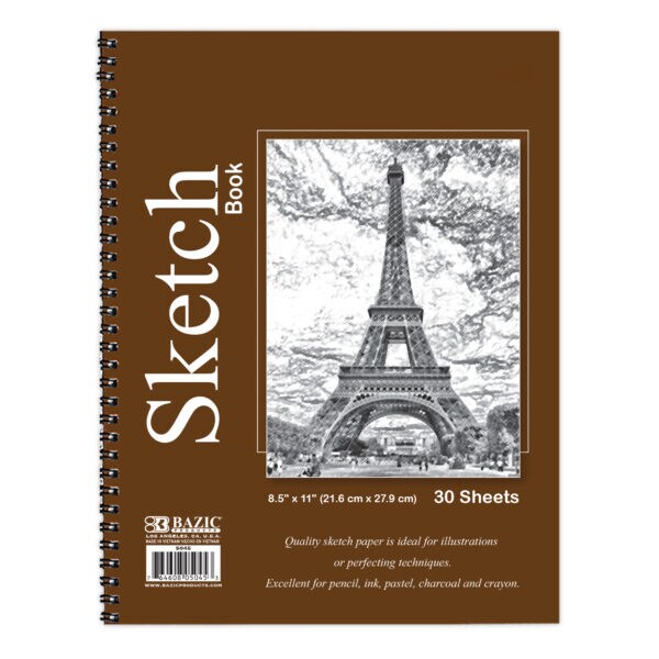 Bazic&#xAE; 30 Ct. 8.5&#x22; X 11&#x22; Side Bound Spiral Sketch Book