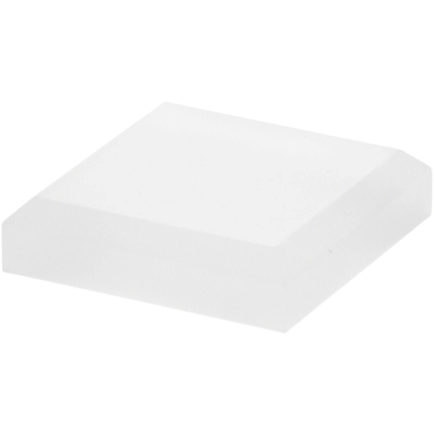 Plymor Frosted Acrylic Square Beveled Display Base, 2&#x22; W x 2&#x22; D x 0.5&#x22; H