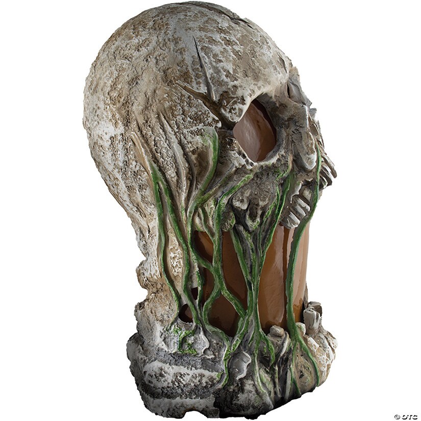 12&#x22; Flaming Rotted Skull Animated Prop