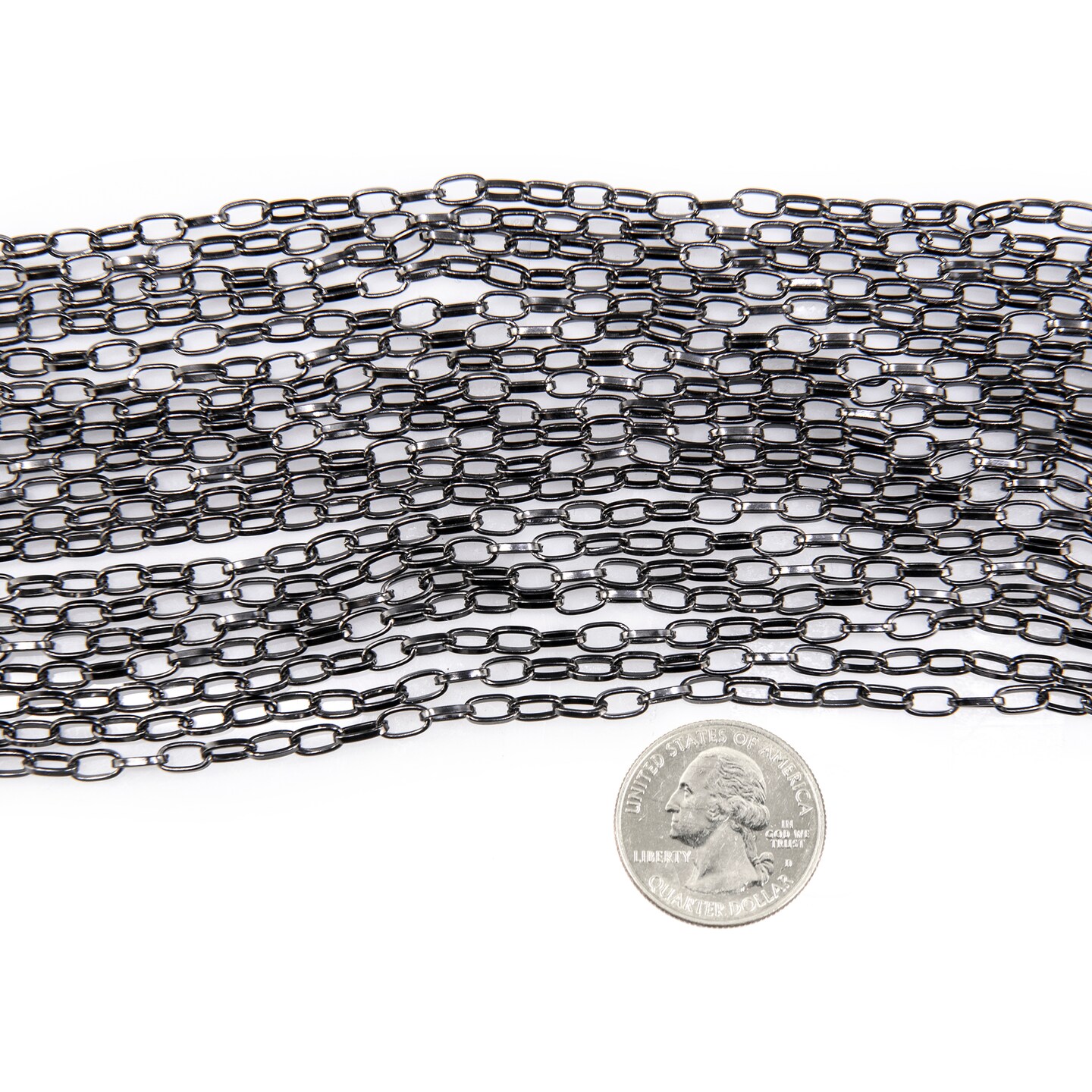 10 FEET of Gunmetal Plated Iron Chain Sturdy Medium Sized Oval Link 4x7x1mm, * CH9