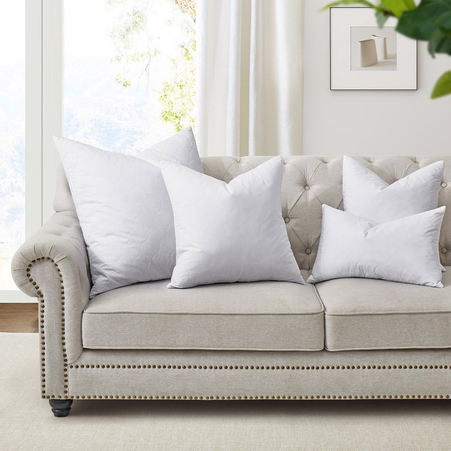 Peace Nest Home Decorative Pillow Down Feather Pillow Insert 12 X 20 Inch 18 X 18 Inch 20 X 20 Inch 26 X 26 Inch Set Of