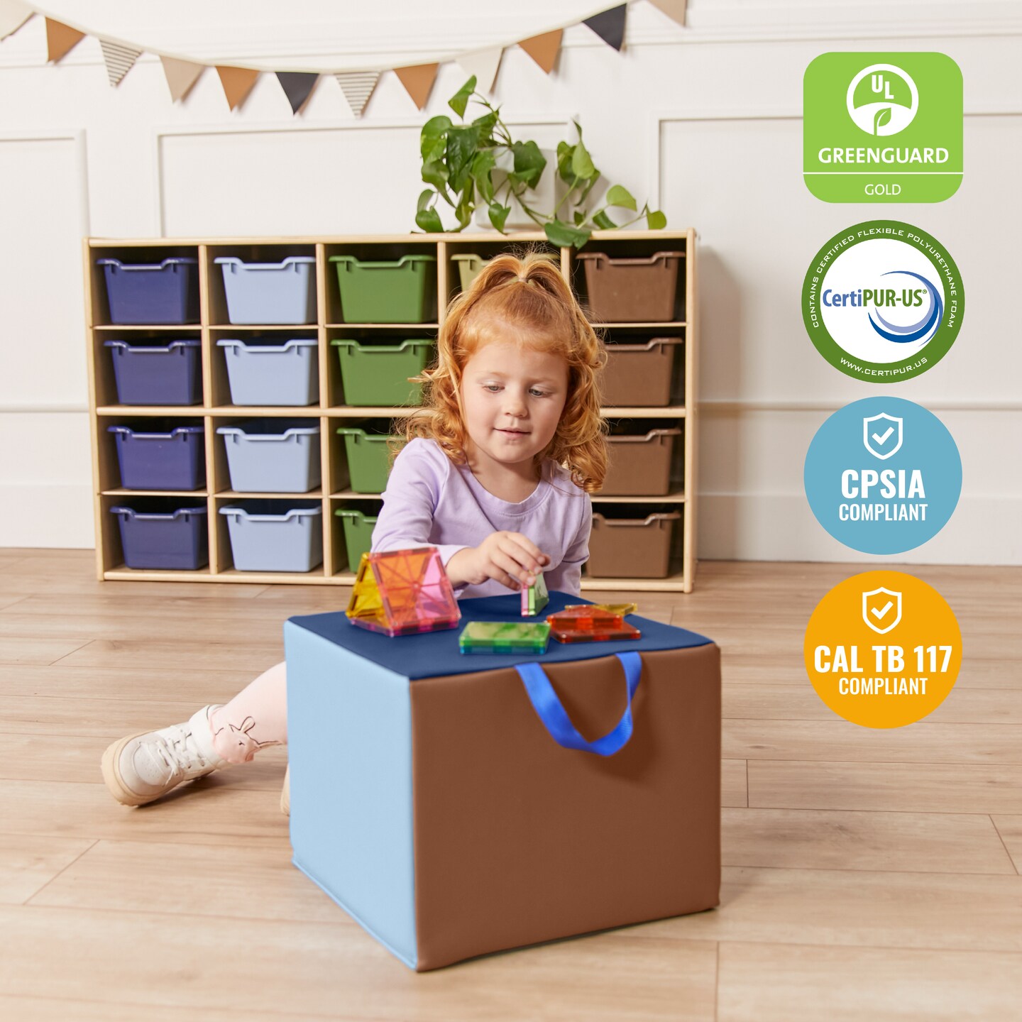 SoftZone Children&#x27;s Cozy Cubes, Flexible Seating, 4-Pack