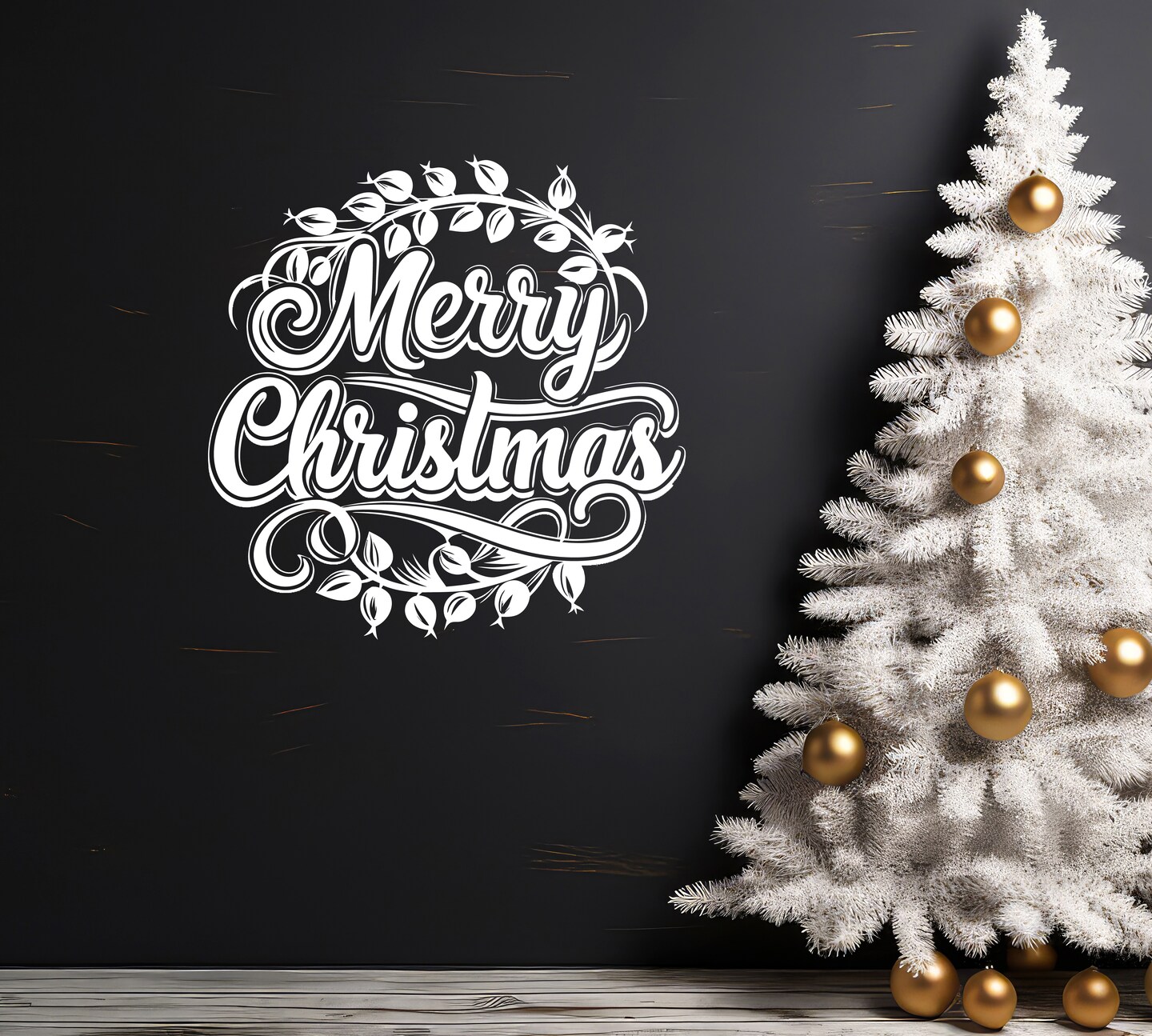 Merry Christmas Wall Decal - Festive Holiday Decoration for Home