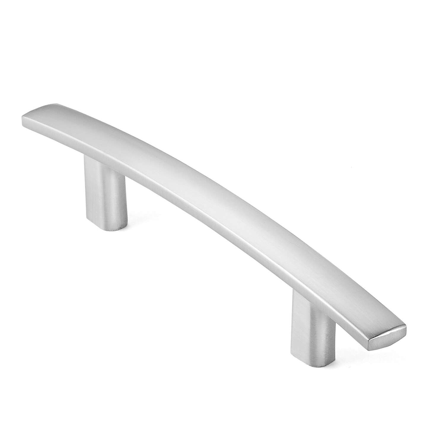 Cauldham Solid Kitchen Cabinet Arch Pulls Handles (3" Hole Centers) - Modern Curved Drawer/Door Hardware - Style M242 - Satin Nickel