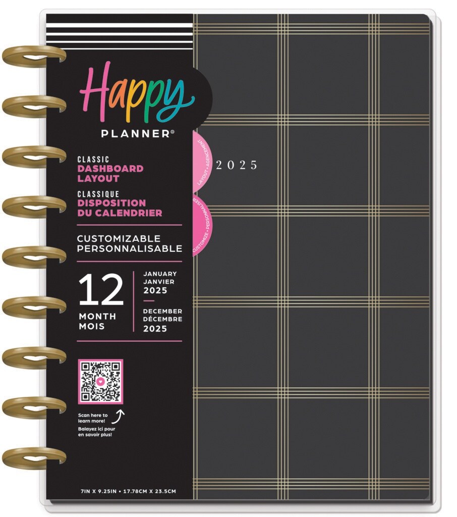 Happy Planner Classic 12-Month Disc Bound Planner-Modern Impression; Jan '25 - Dec '25