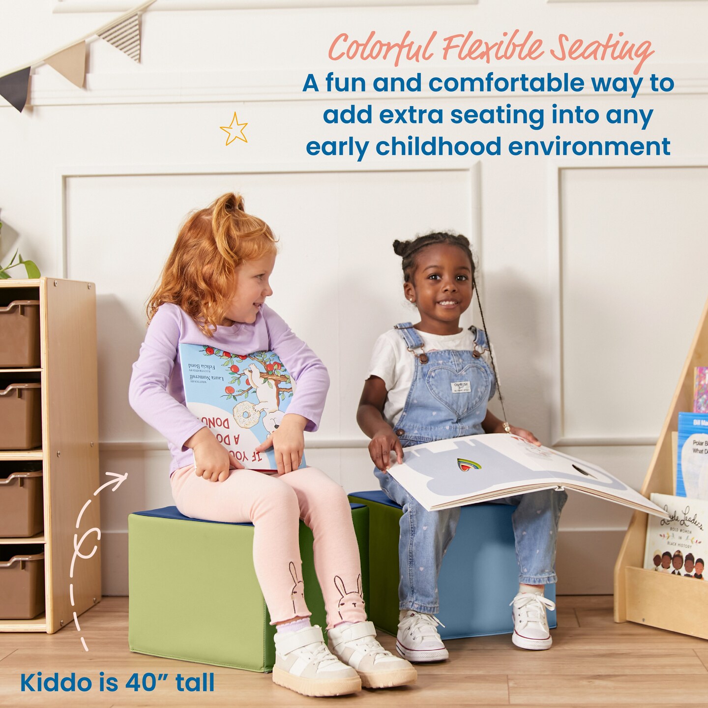SoftZone Children&#x27;s Cozy Cubes, Flexible Seating, 4-Pack