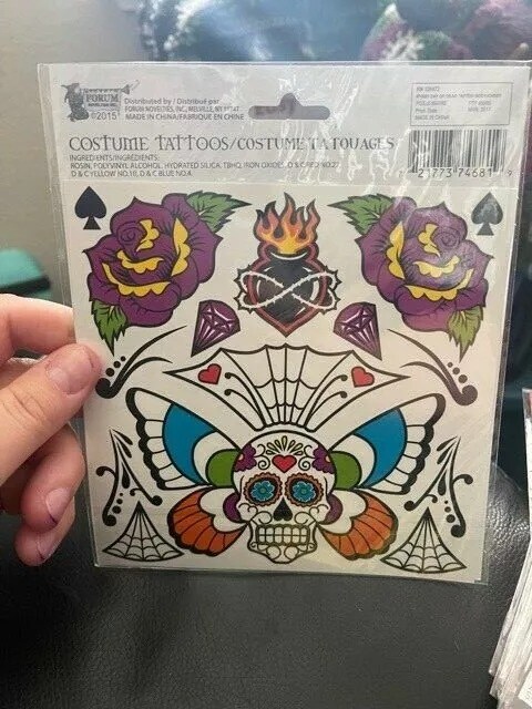 Day Of The Dead Body Tattoo 6&#x22; x 6&#x22; Sheet
