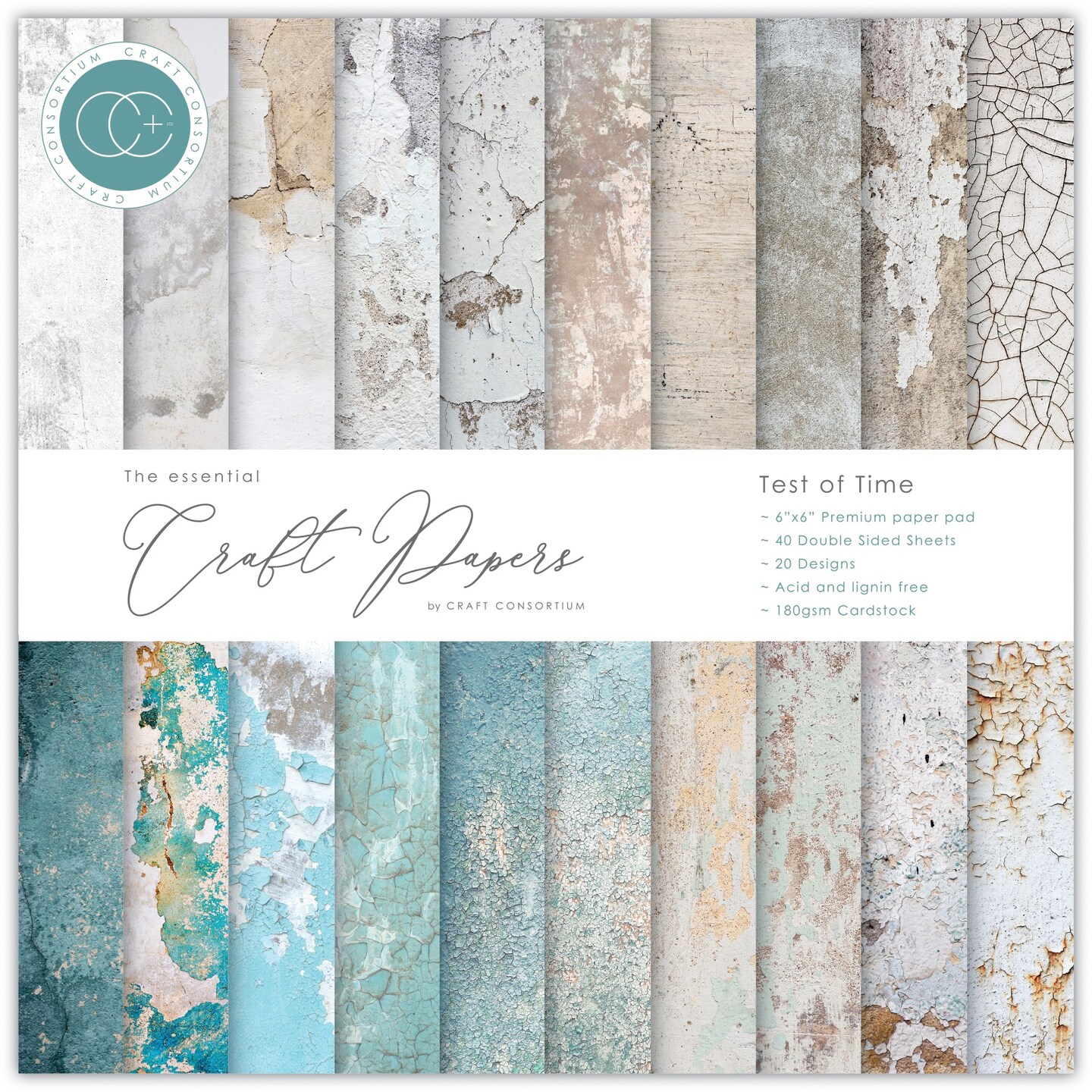 Craft Consortium Double-Sided Paper Pad 6&#x22;X6&#x22; 40/Pkg-Test Of Time