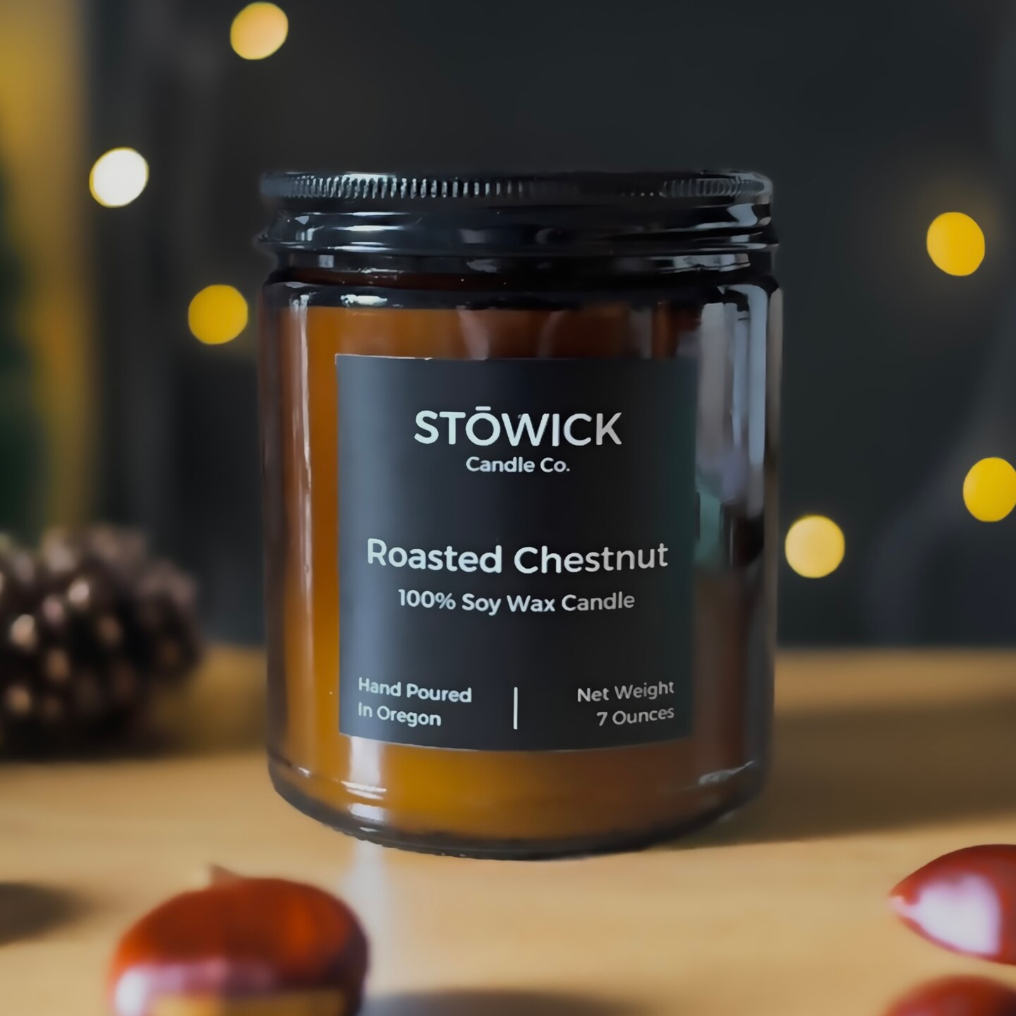 Roasted Chestnut Soy Wax Candle Fall Fragrance 7oz