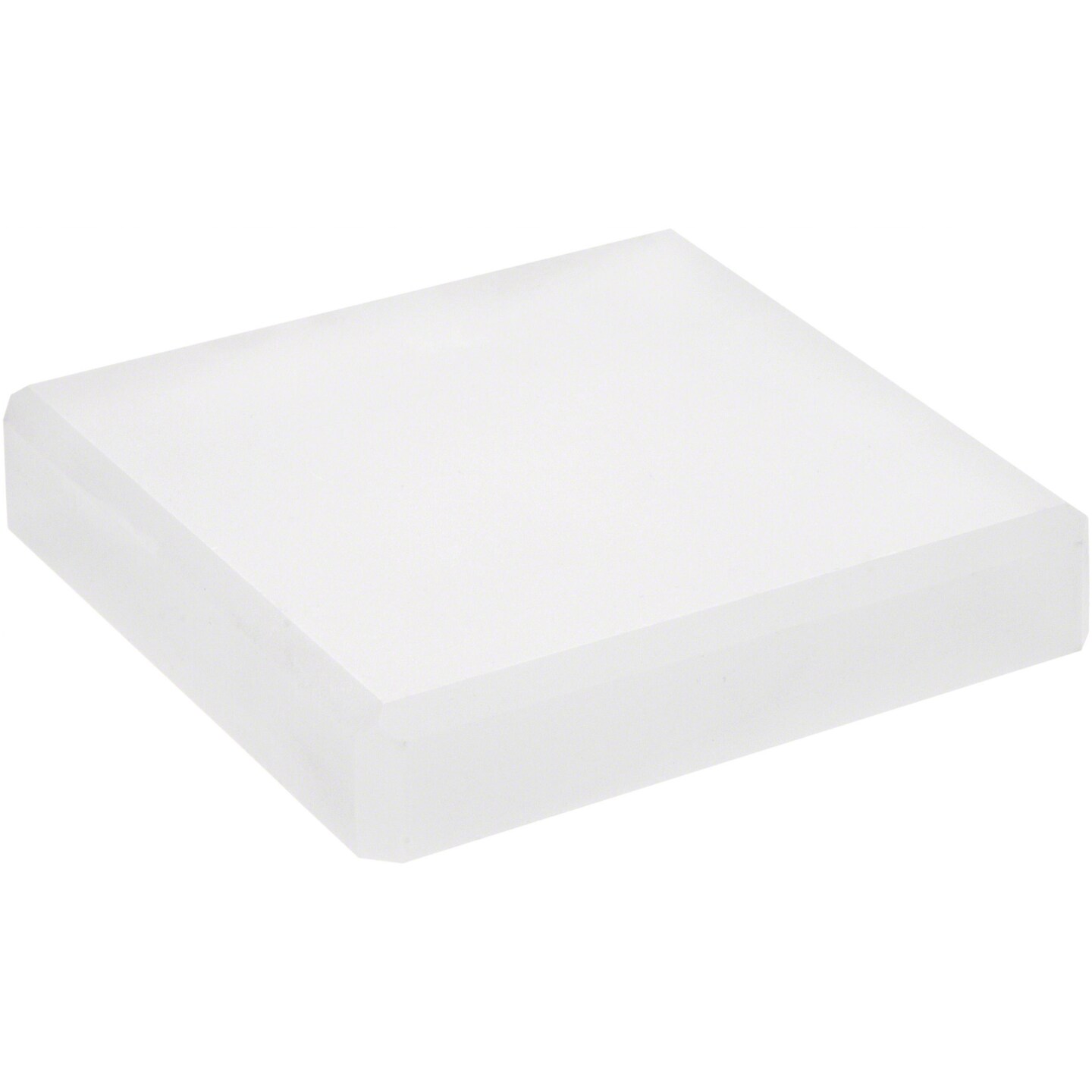 Plymor Frosted Acrylic Square Beveled Display Base, 5&#x22; W x 5&#x22; D x 1&#x22; H