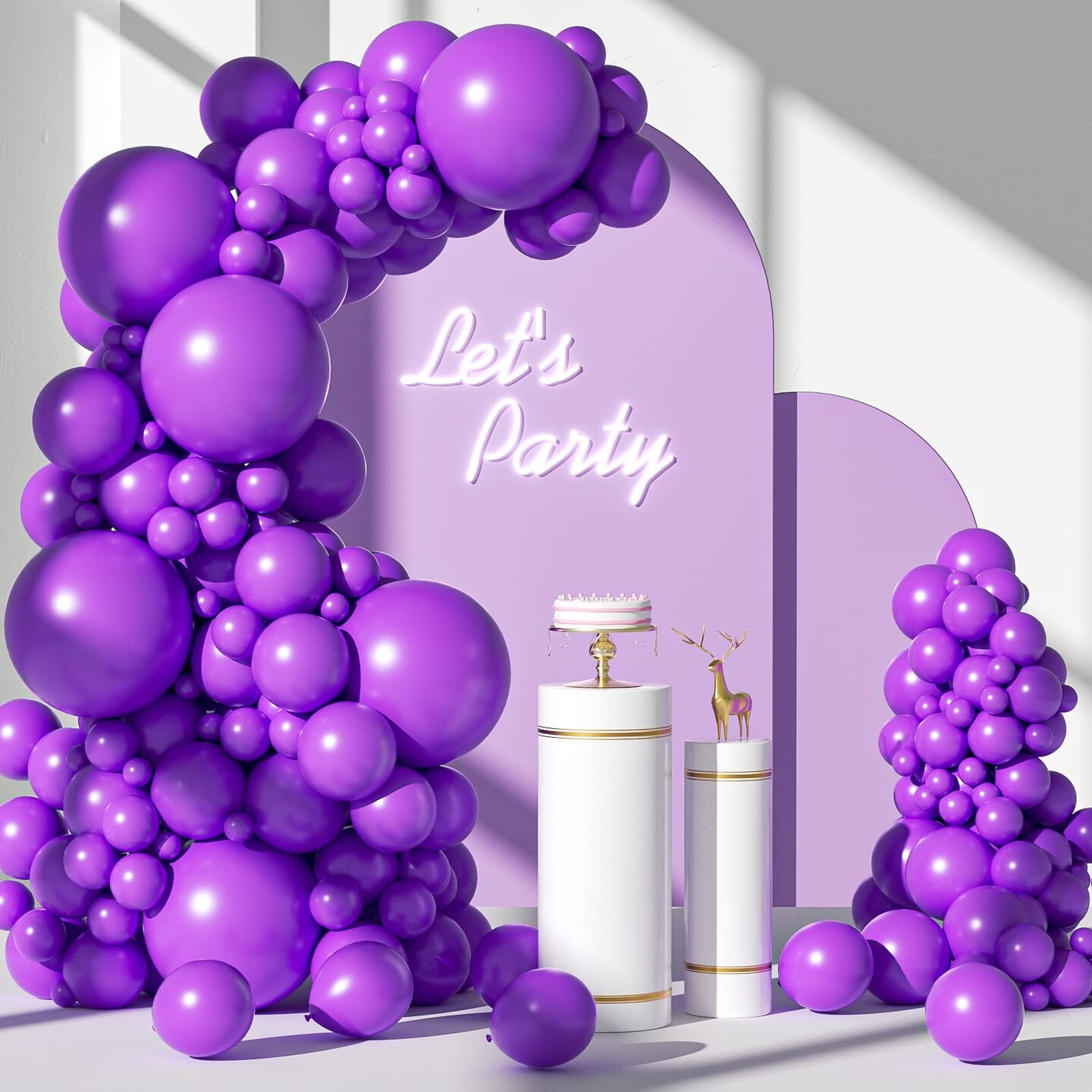 FOTIOMRG 110pcs Purple Balloon Garland Arch Kit 18 12 10 5 inch Purple