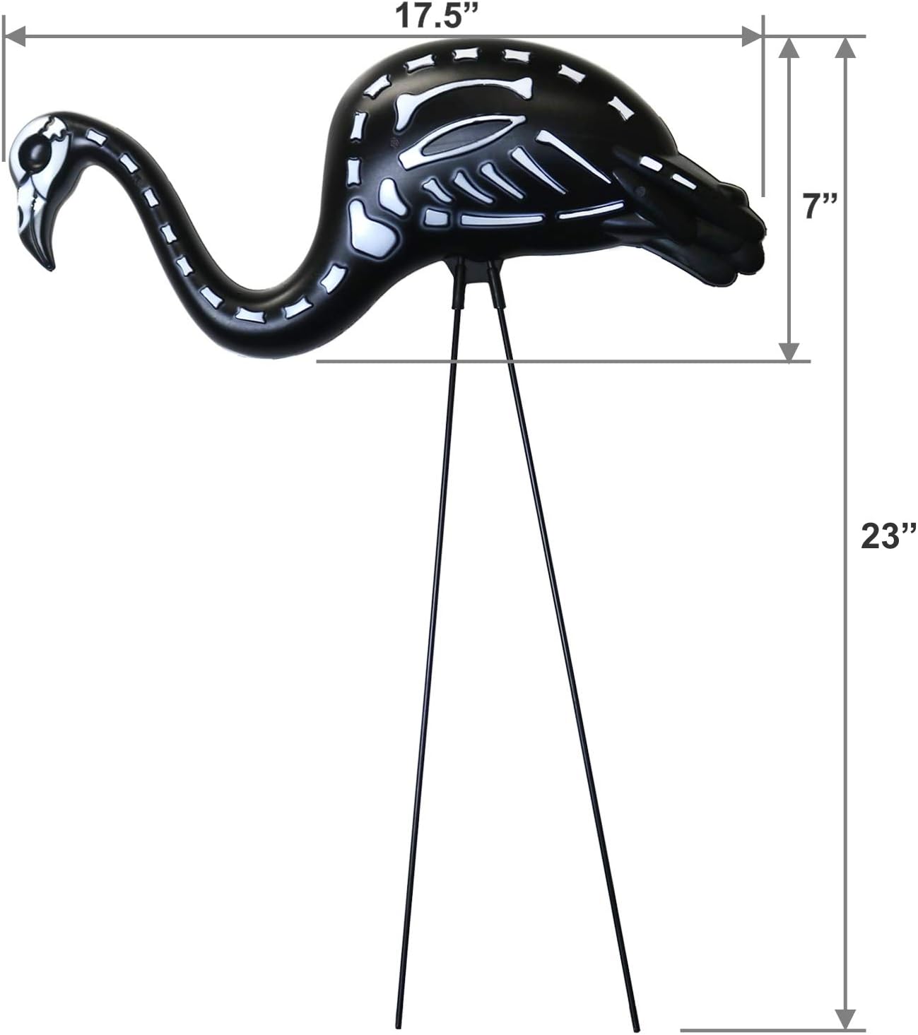 2-Pack Halloween Black Flamingo Skeleton