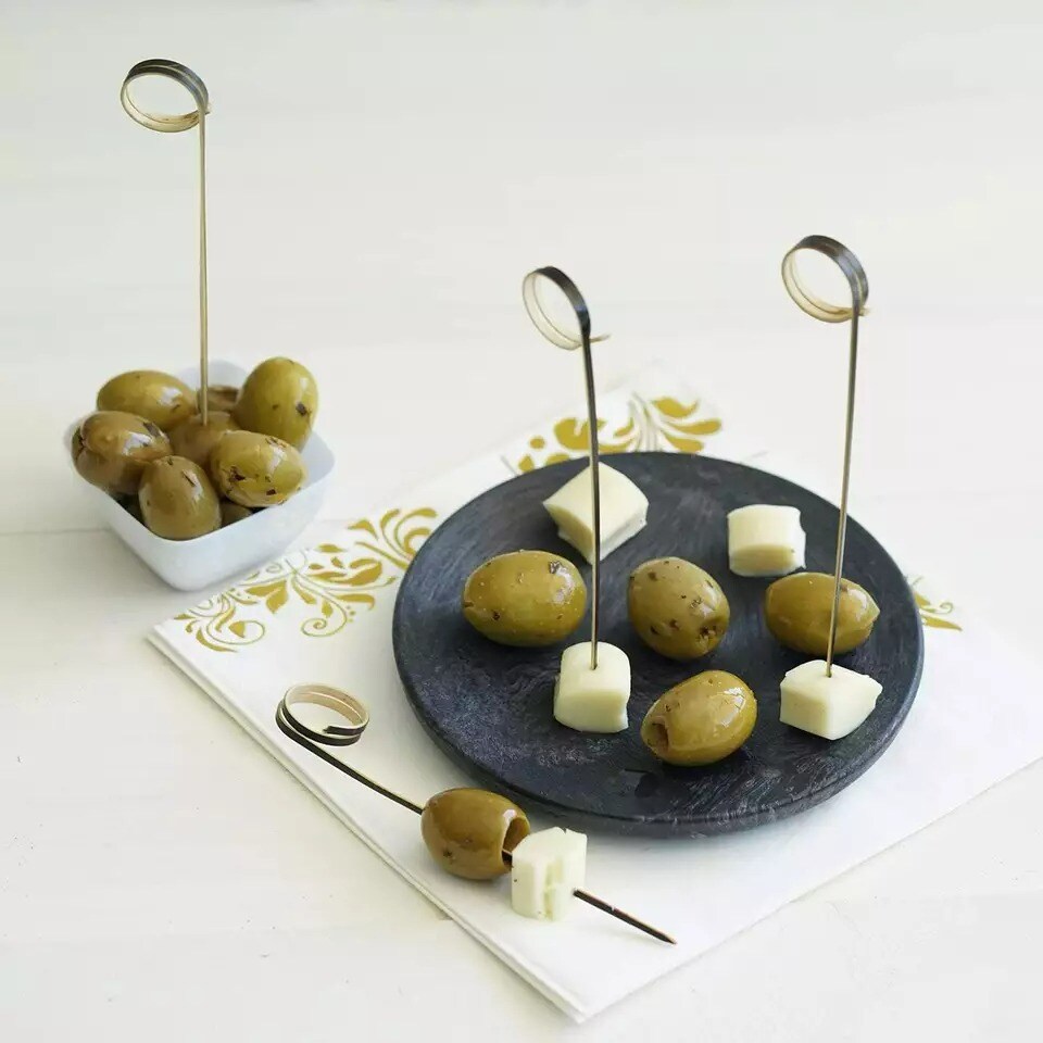 100 pcs 5" long Black Natural Bamboo Wedding Skewers Picks Wedding Party