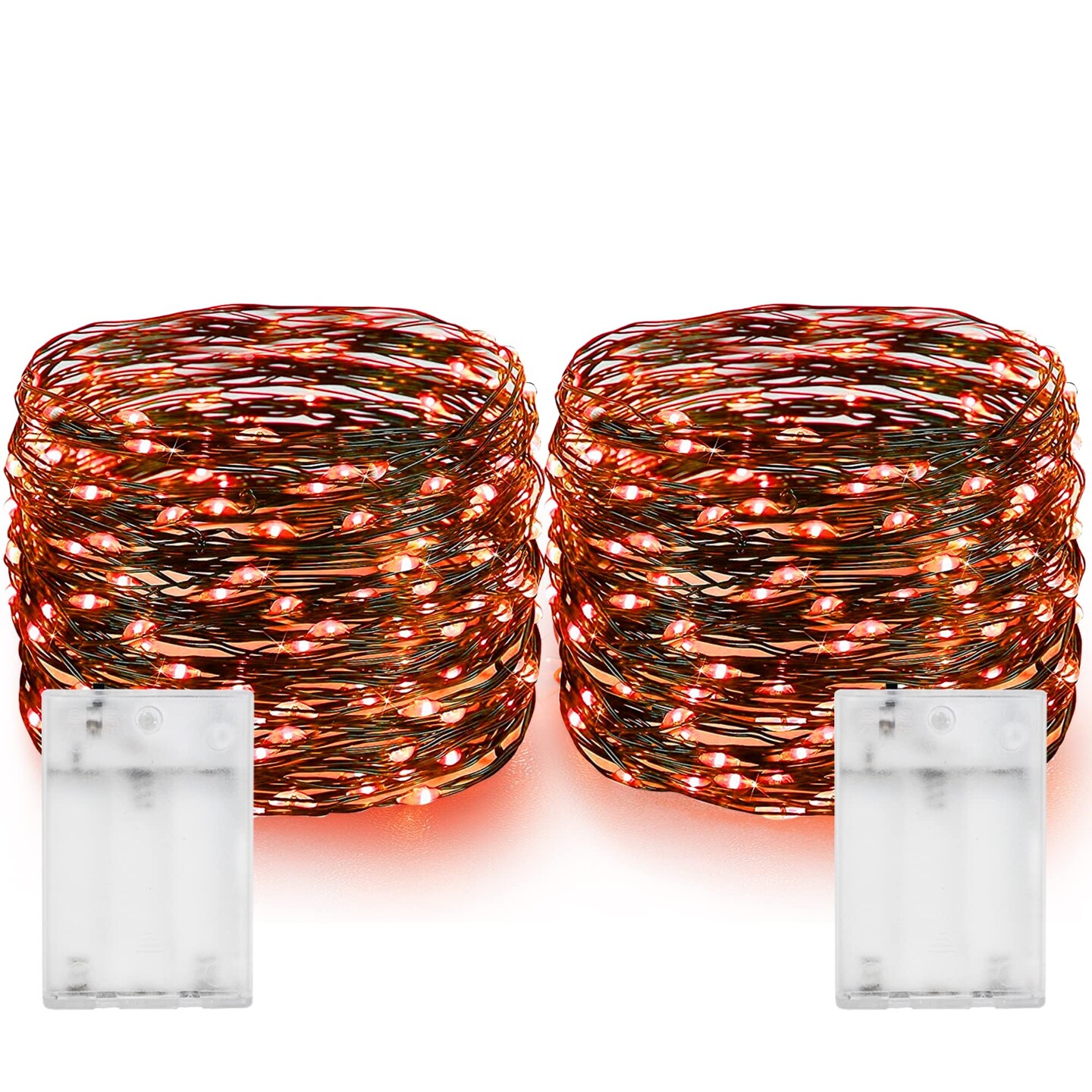 Augone [2 Pack] String Lights 120 LED Lights 40ft 8 Modes USB Plug-in Lights Waterproof For Outdoor/Indoor Copper String Lights With Remote Timer For Bedroom Party Wedding Christmas (Warm White