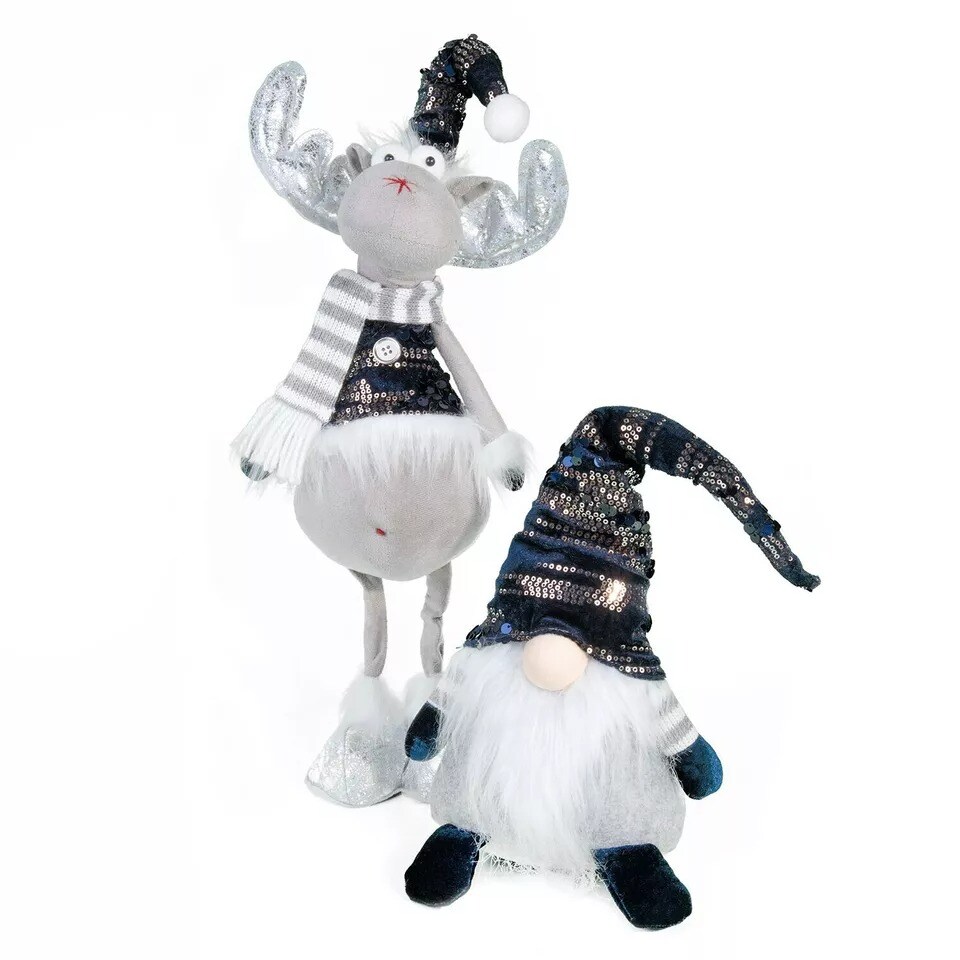 Blue Christmas Gnome, Christmas Decorative Figurine Holiday Gnome 18"