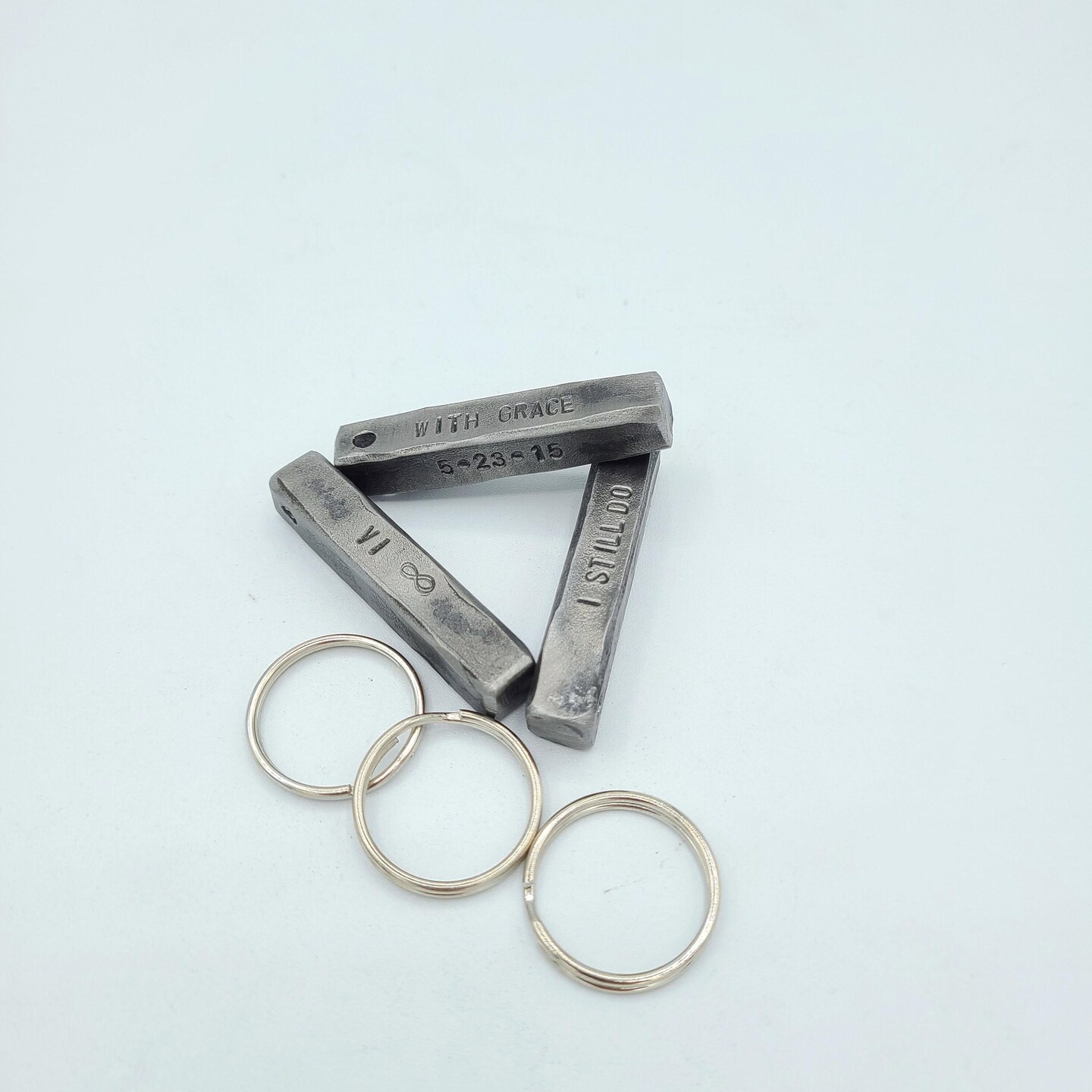 BAR Hand Stamped Personalized Iron Keychain 6th Anniversary Gift  MakerPlace by Michaels