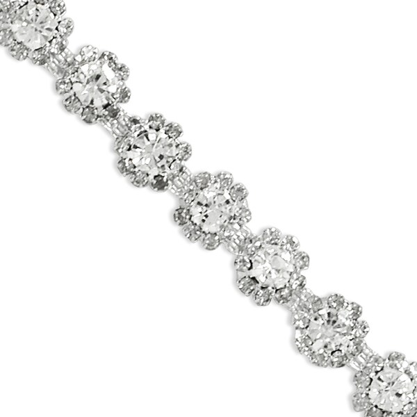 5 Yards of Vanya 1/2&#x22; Rhinestone Floral Motifs Chain Trim | 5 yard cut